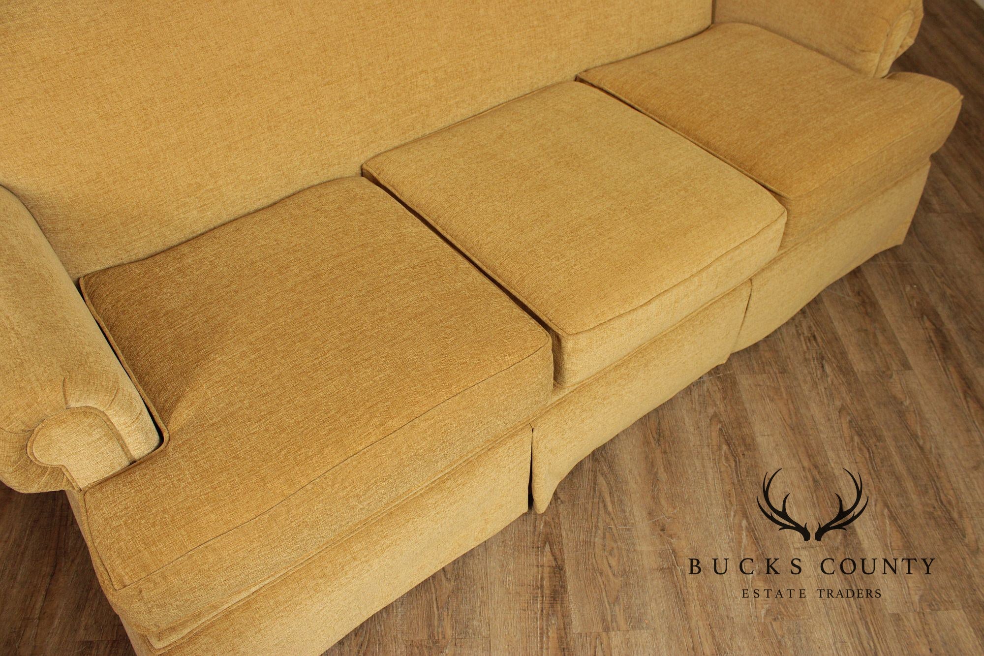 Bassett Furniture Traditional Gold Skirted Sofa