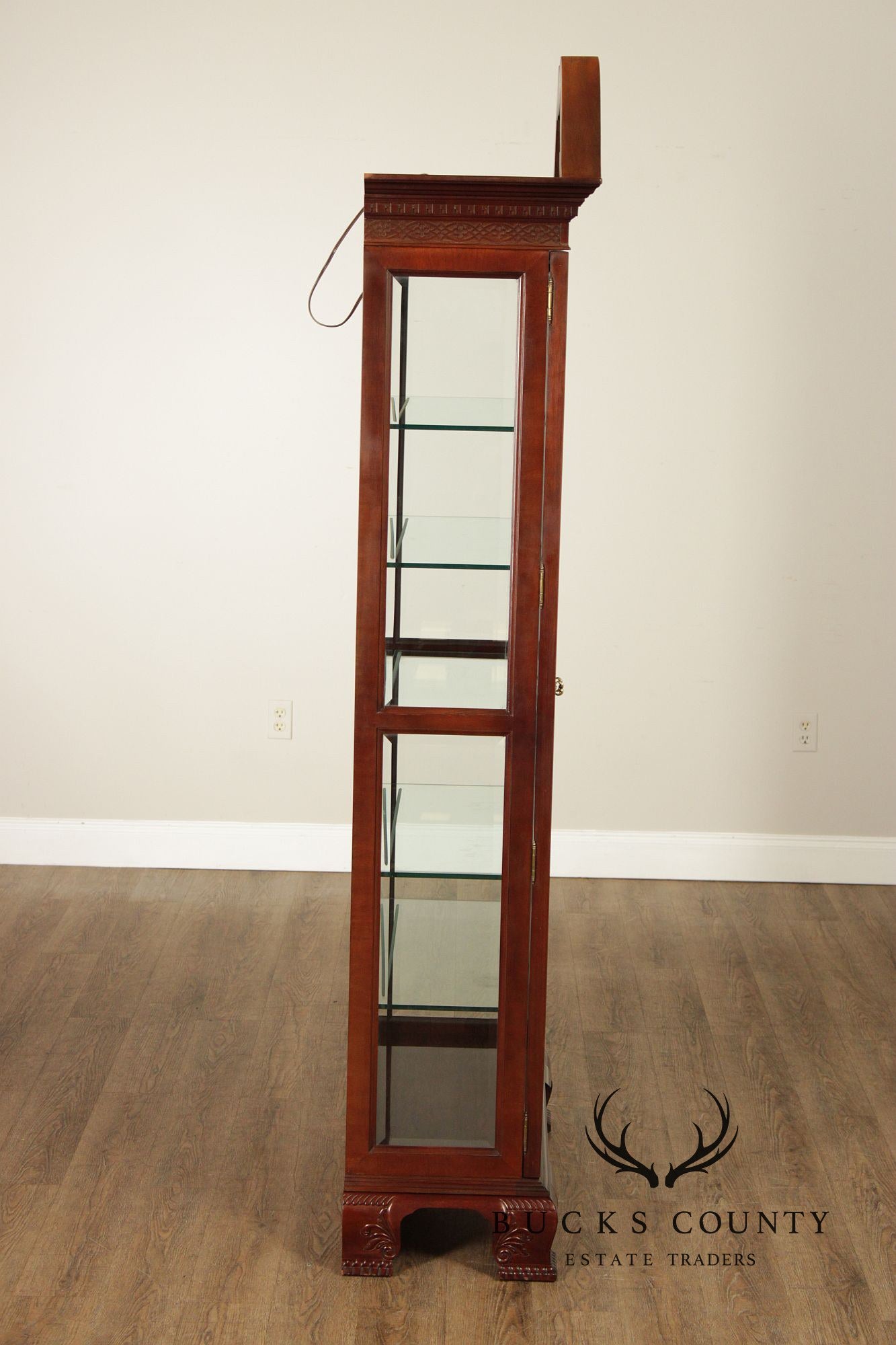 Chinese Chippendale Style Mahogany Display Cabinet