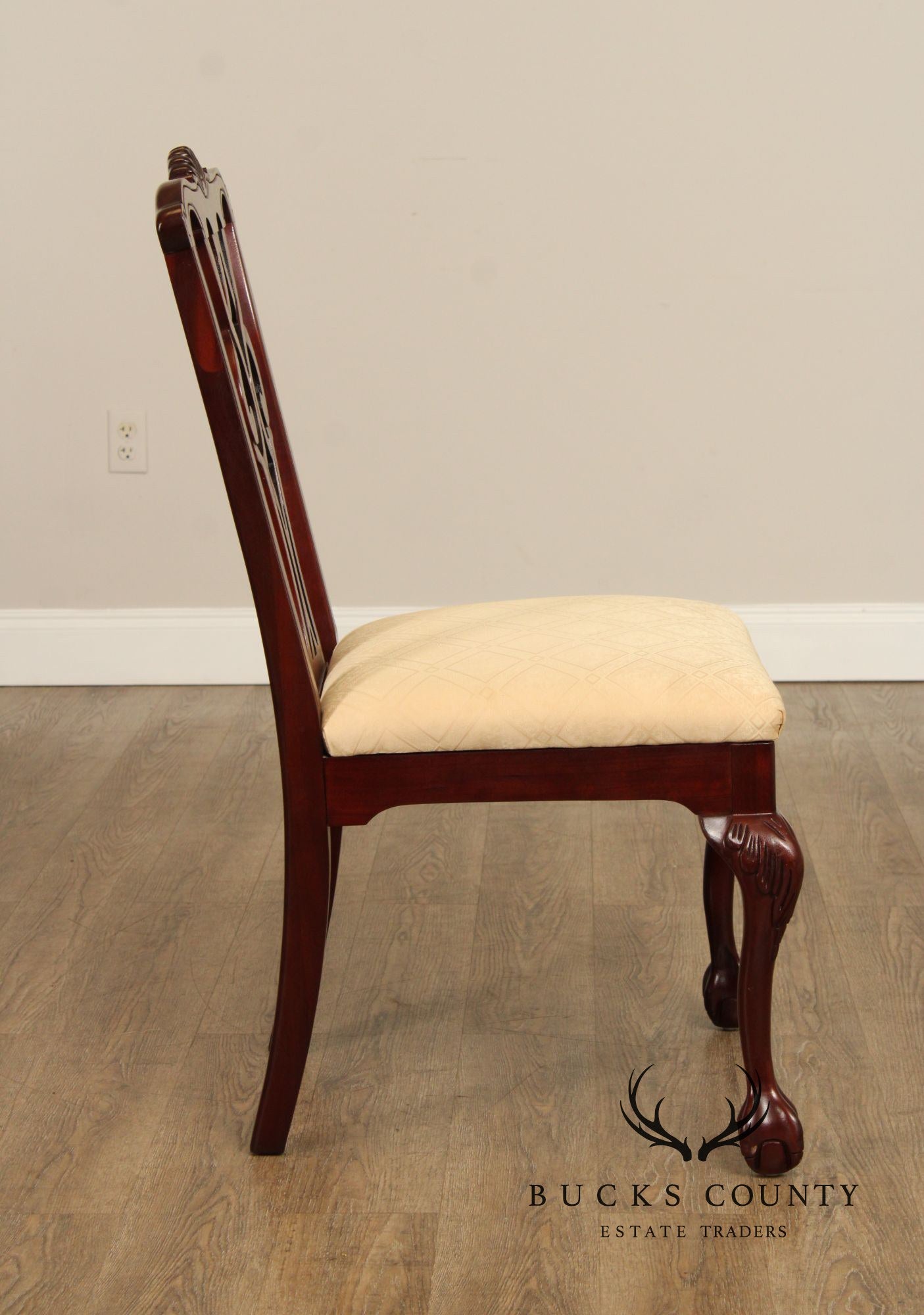 Statesville Chair Co. Chippendale Style Set of Four Solid Mahogany Dining Chairs