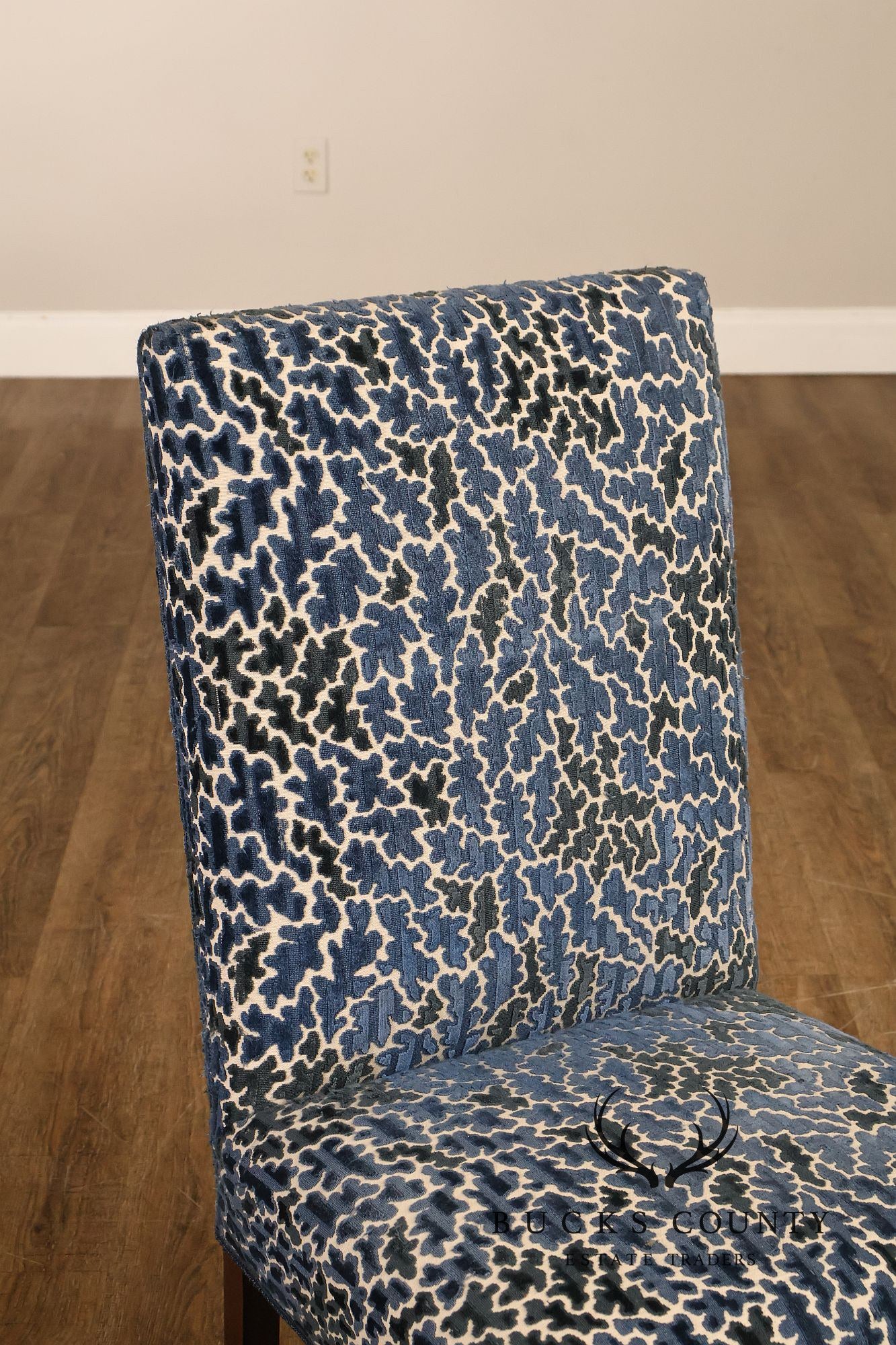 Contemporary Set of Eight Upholstered Dining Chairs
