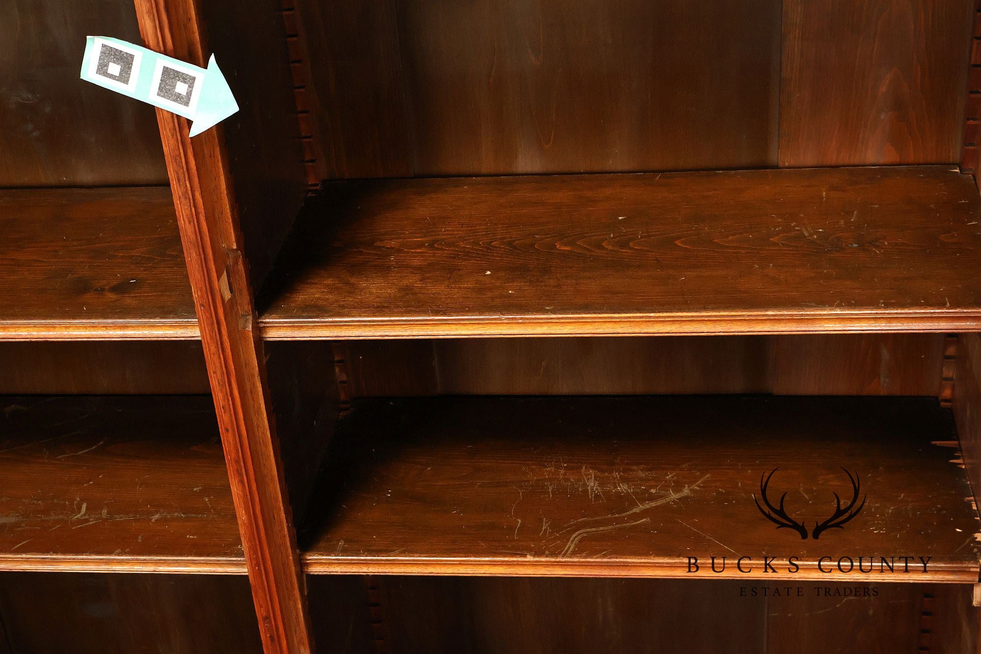 Antique Victorian Renaissance Revival Mahogany Large Two Door Bookcase