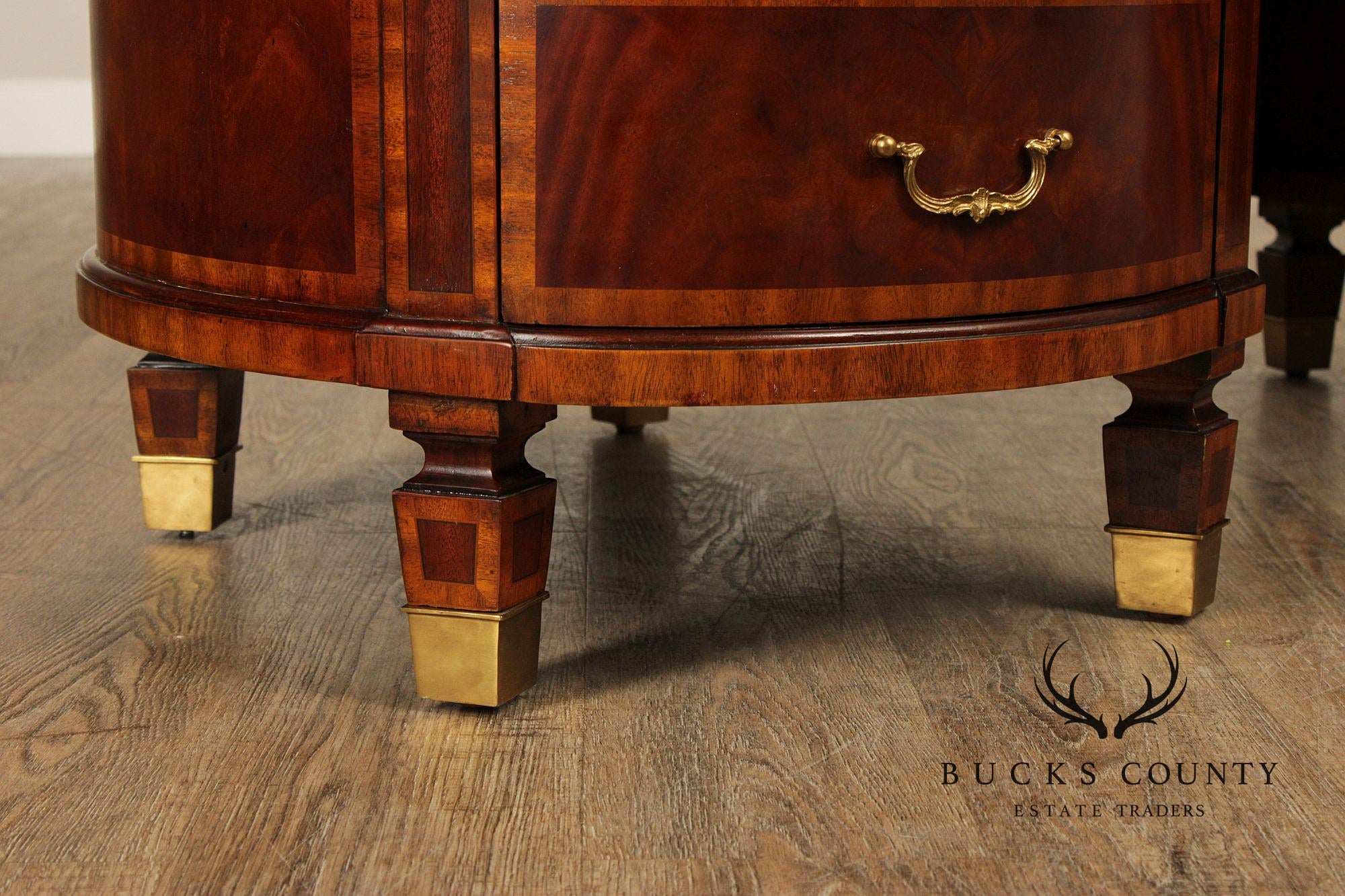 Maitland Smith Regency Style Mahogany Leather Top Kidney Desk