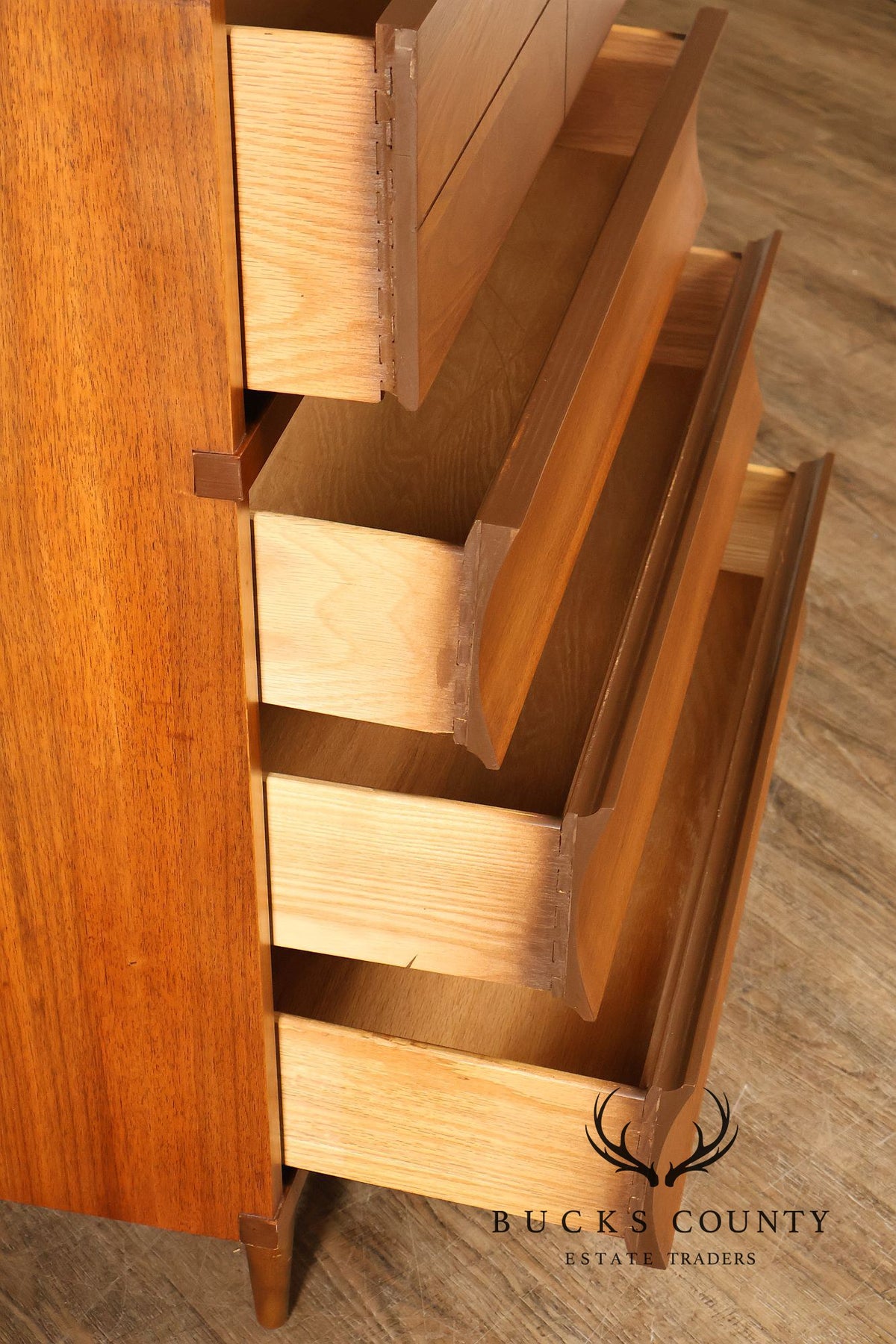 Johnson Carper Mid Century Modern Walnut Tall Chest