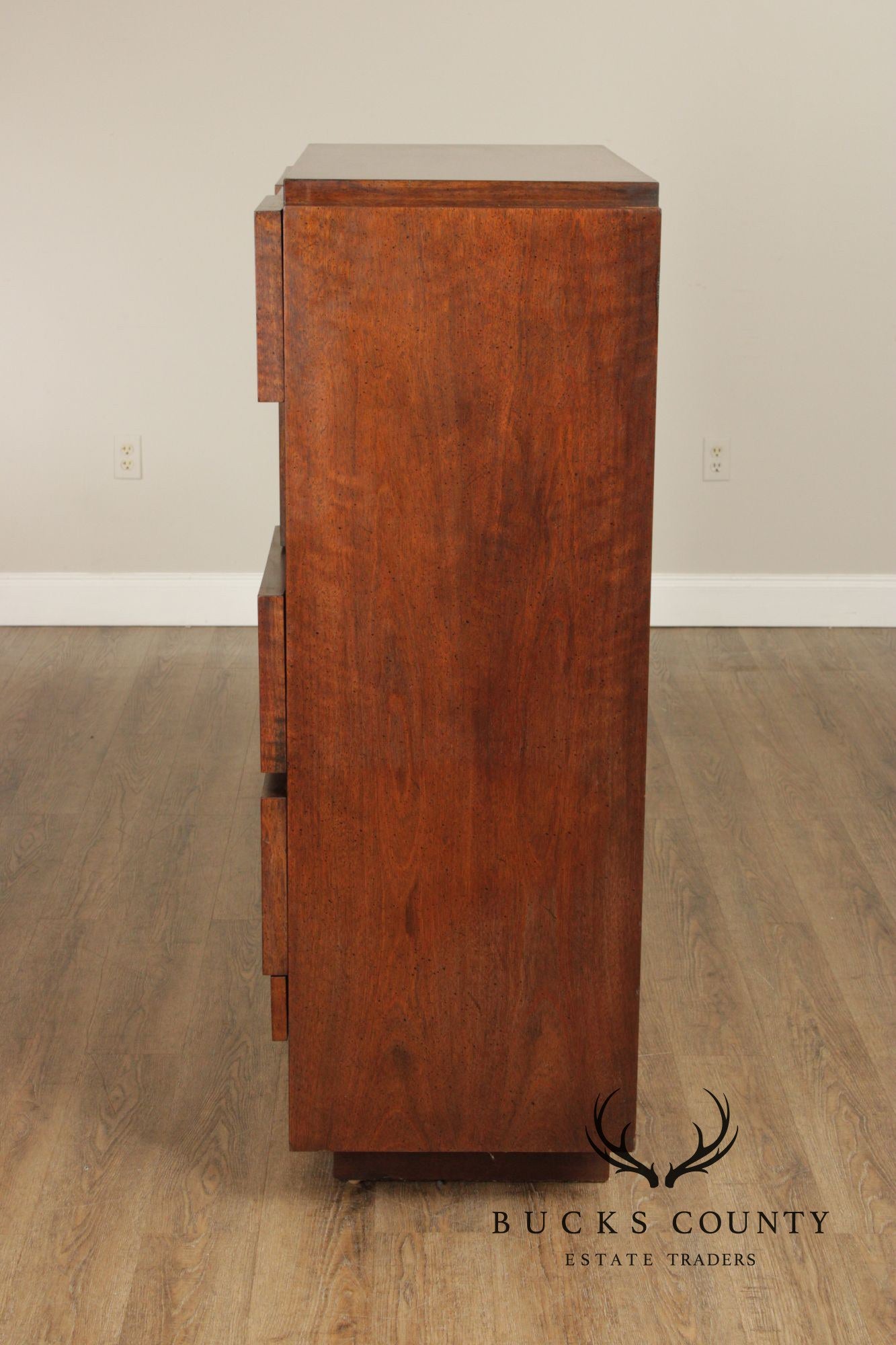 Lane Brutalist Mid Century Walnut High Chest