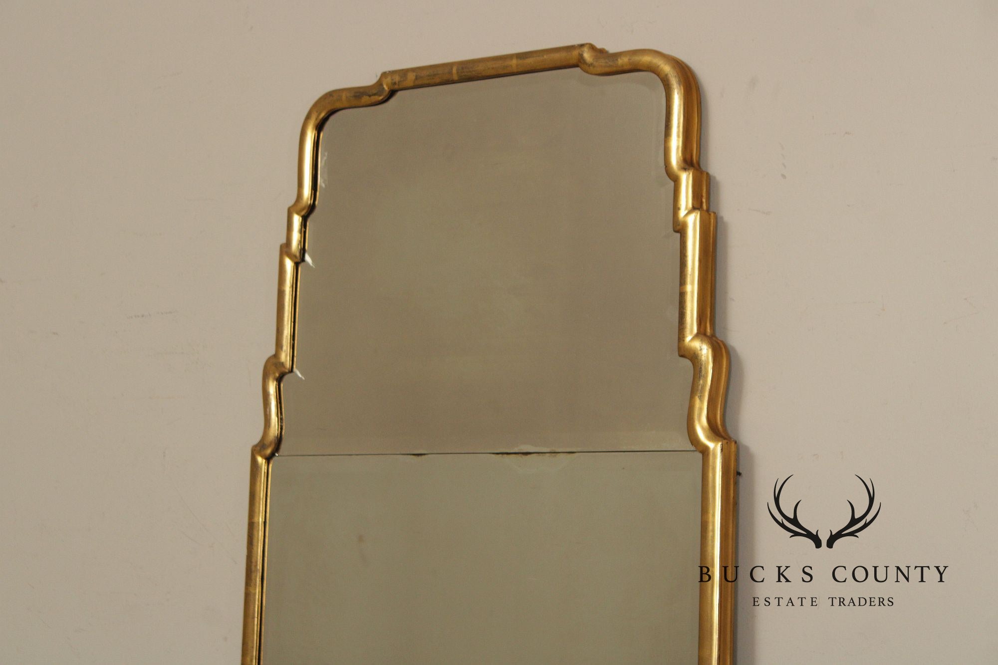 Queen Anne Style Gilt Frame Looking Glass Wall Mirror