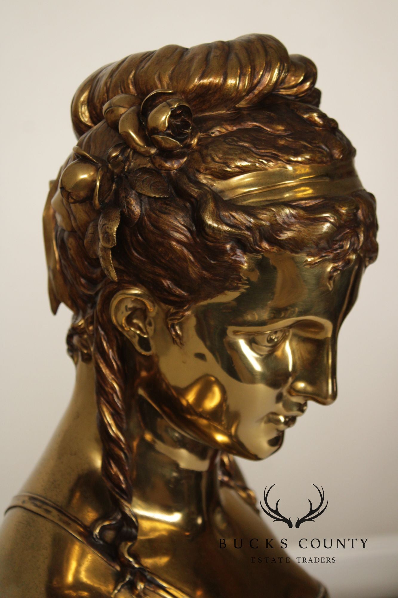 Etienne-Henri Dumaige Gilt Bronze Bust of a Woman