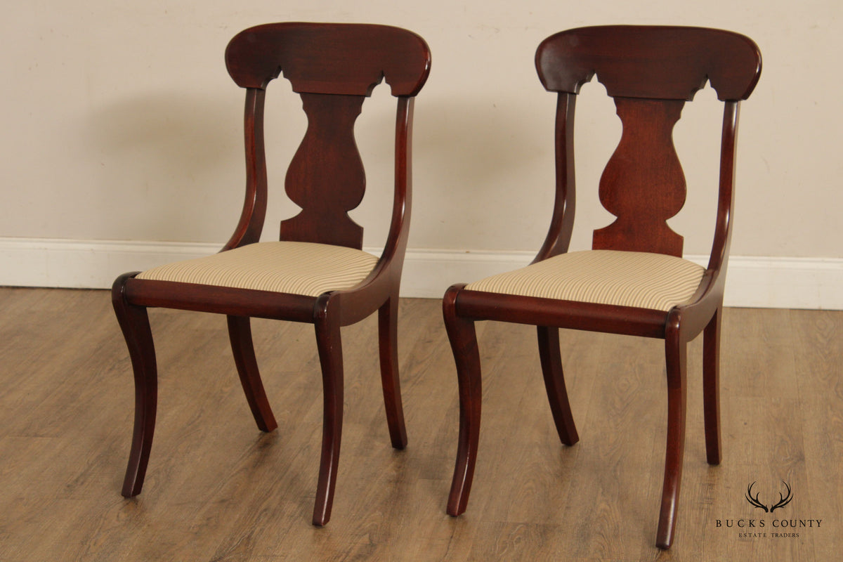 Hickory Chair Empire Style Pair of Mahogany Dining Side Chairs