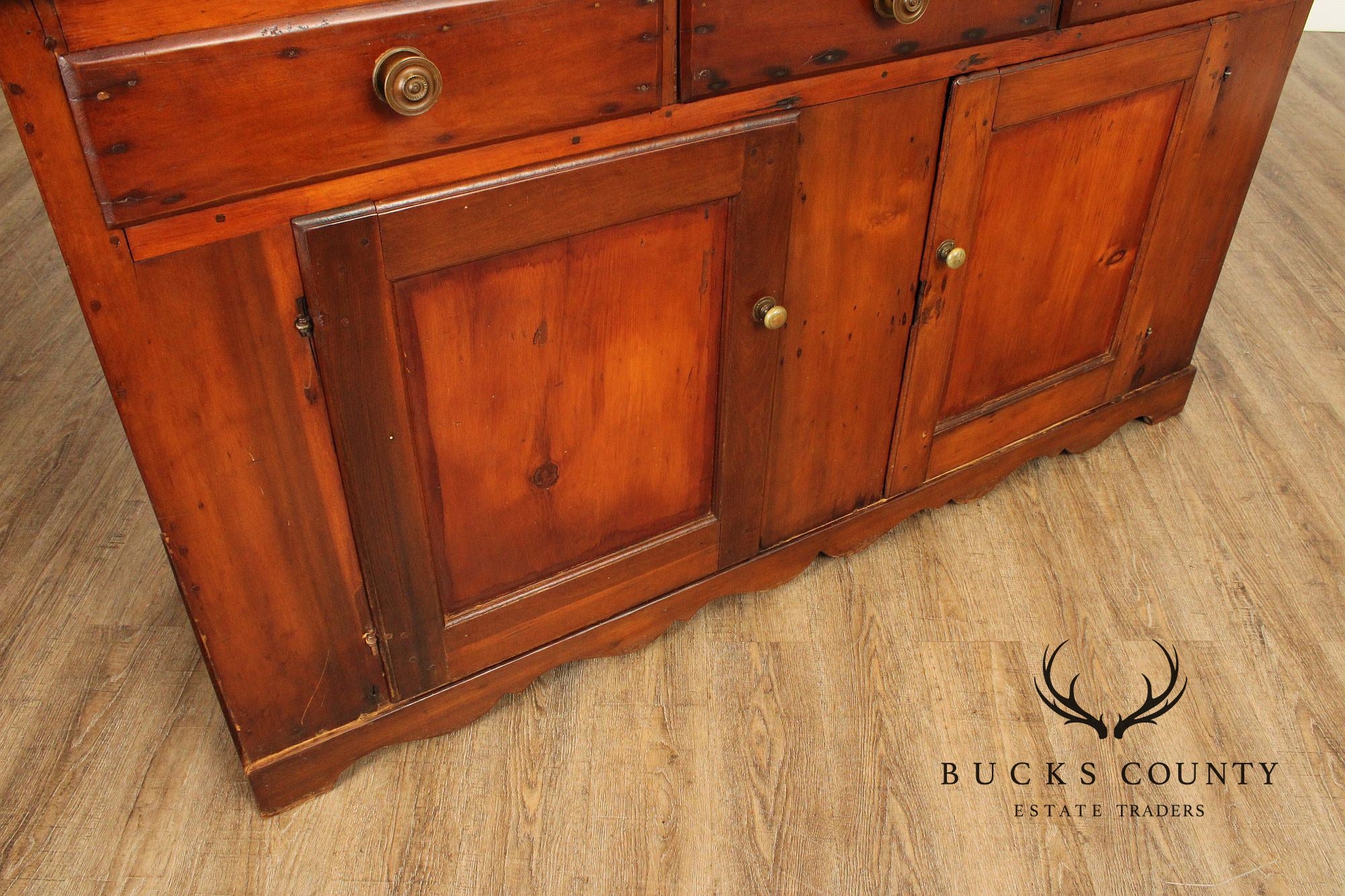 Antique Country Pine Server and Hutch