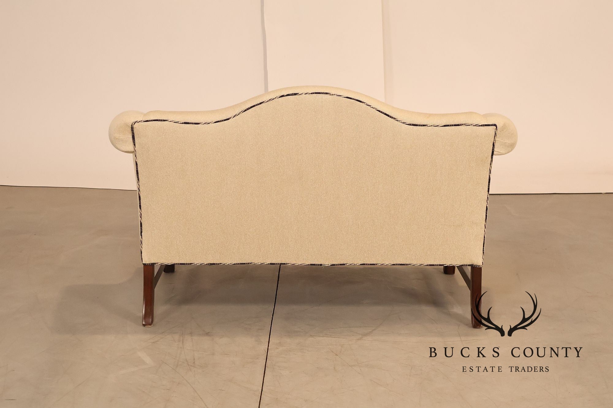 Ethan Allen Vintage Chippendale Style Upholstered Loveseat