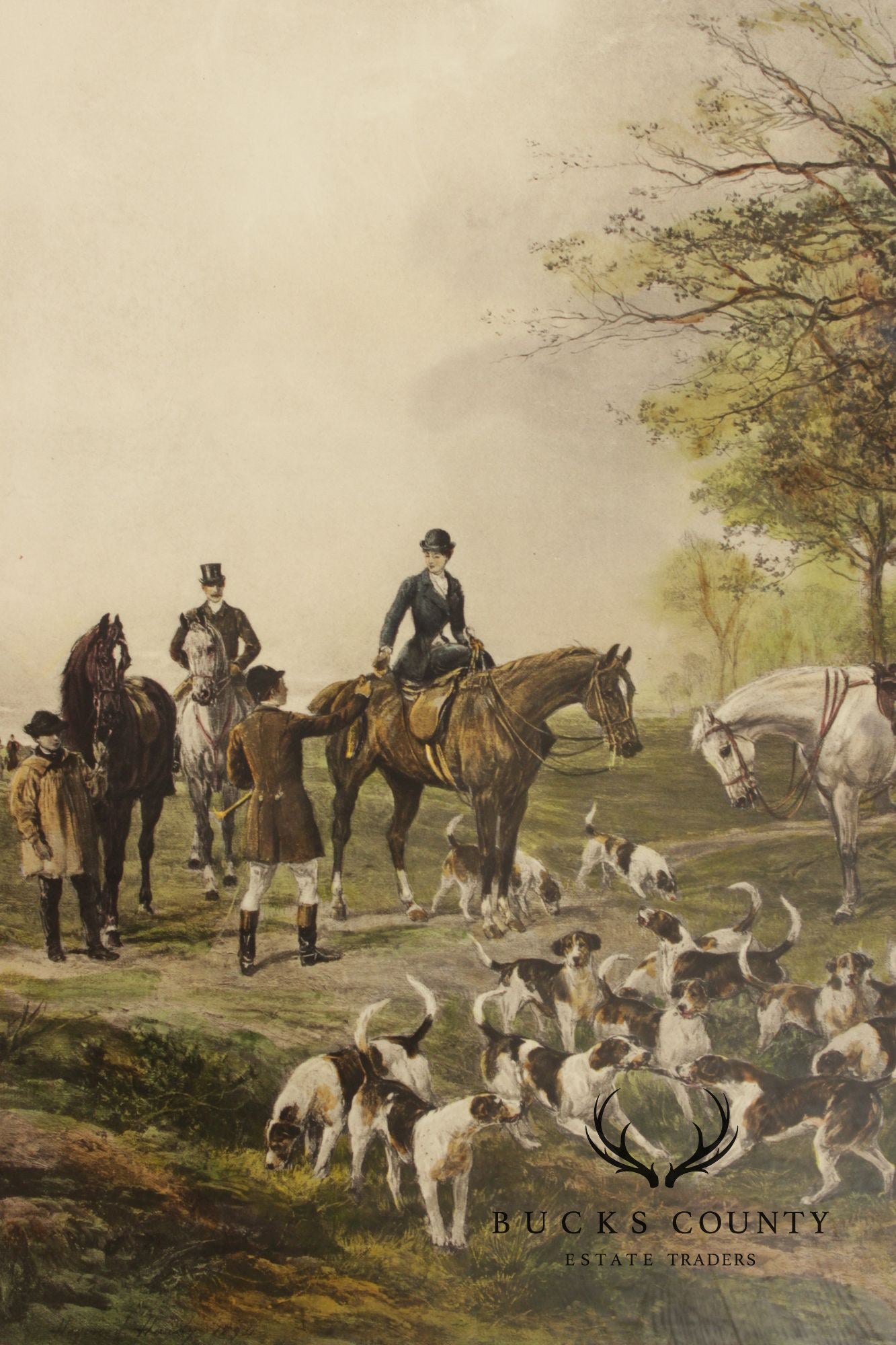 Heywood Hardy Framed Fox Hunt Print, 'Presenting the Brush'