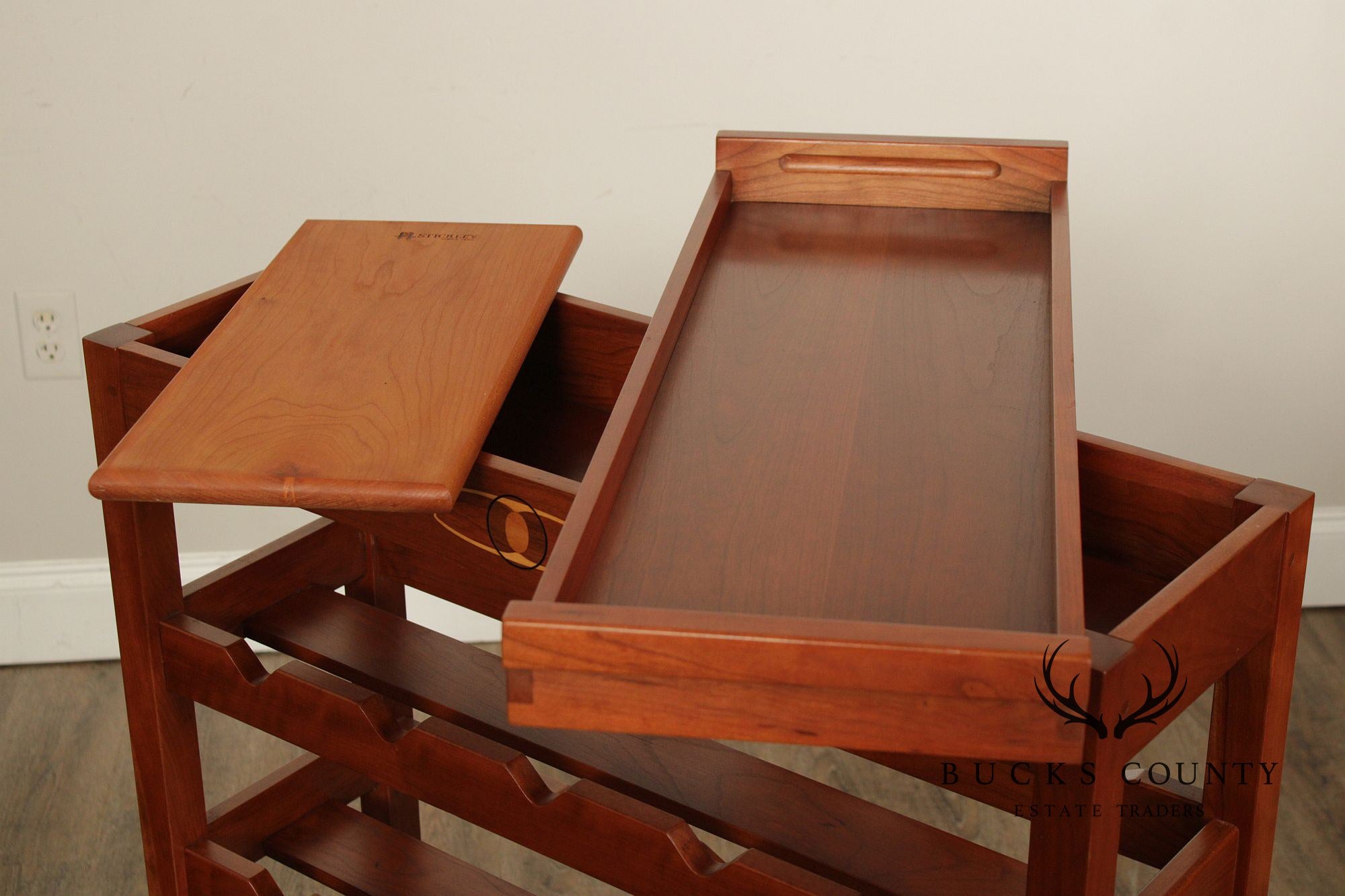 Stickley Mission Collection Cherry Wine Rack With Removable Serving Tray