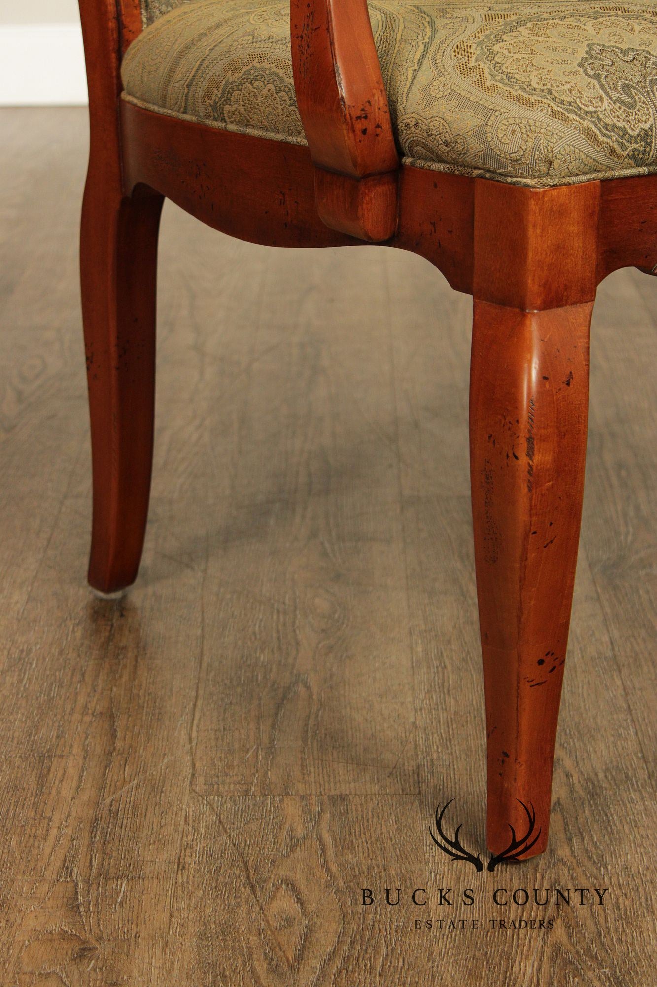 Hickory White Italian Provincial Set Of Eight Upholstered Dining Chairs