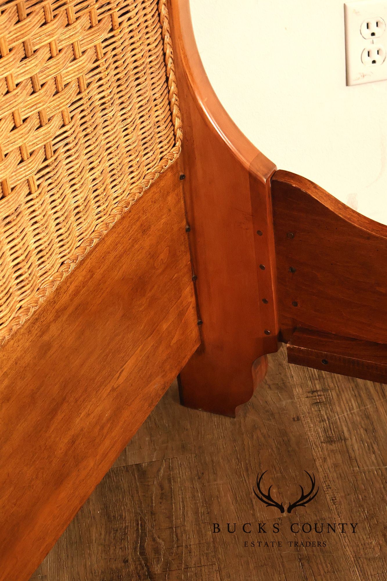 Lexington Cherry And Wicker Queen Sleigh Bed