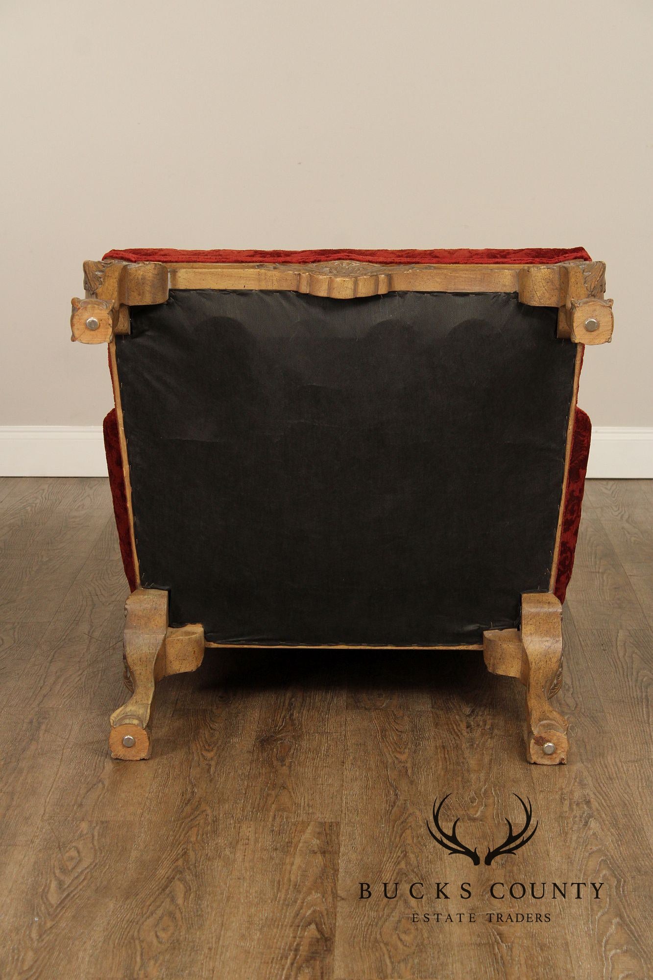 Georgian Style Pair of Wingback Armchairs and Ottoman