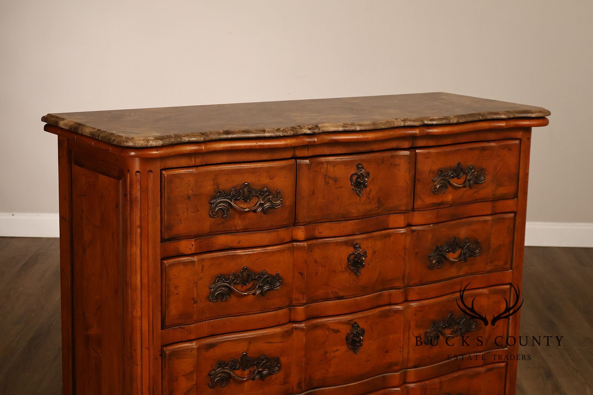 Century Furniture French Provincial Style Marble Top Chest