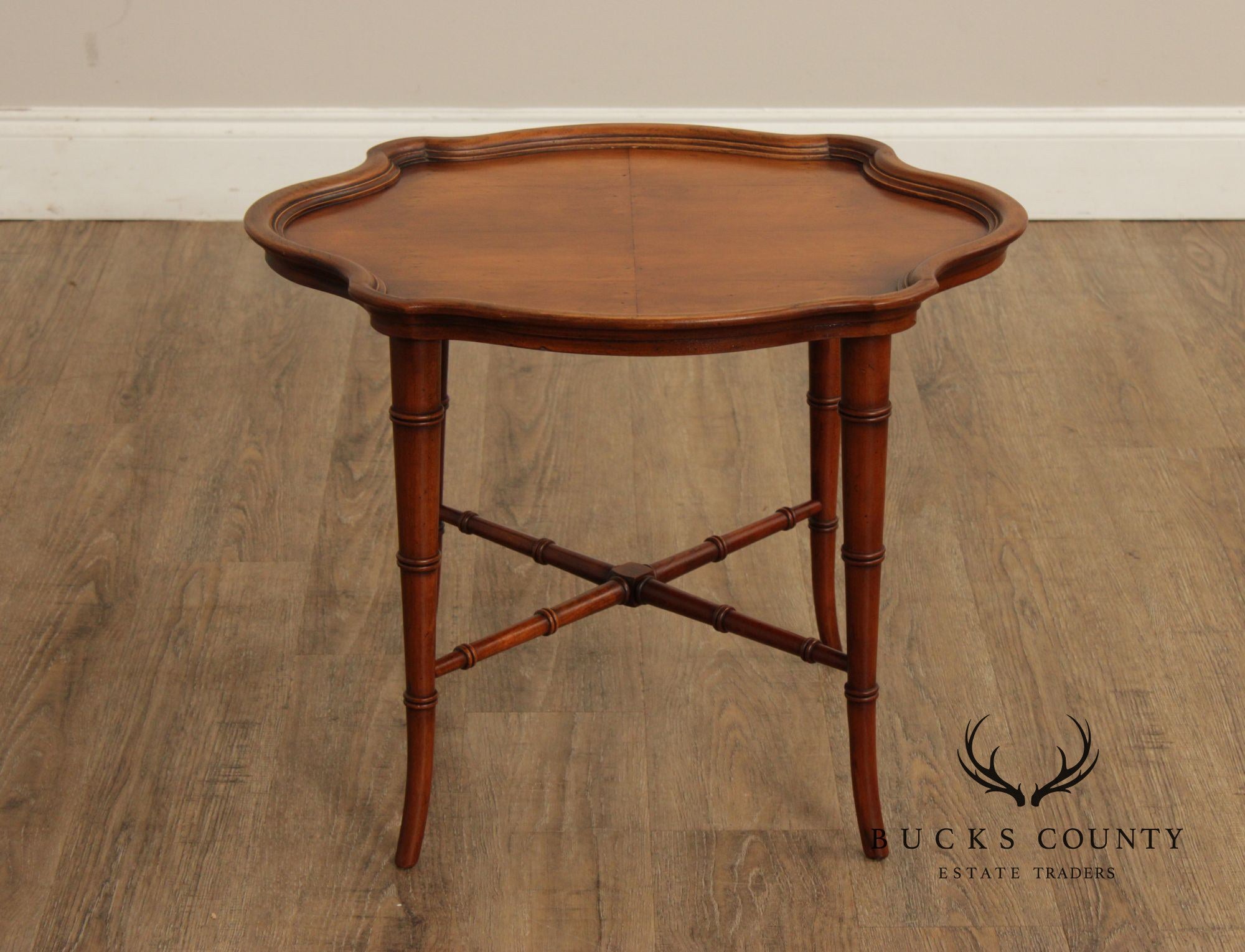 Vintage Faux Bamboo Side Table