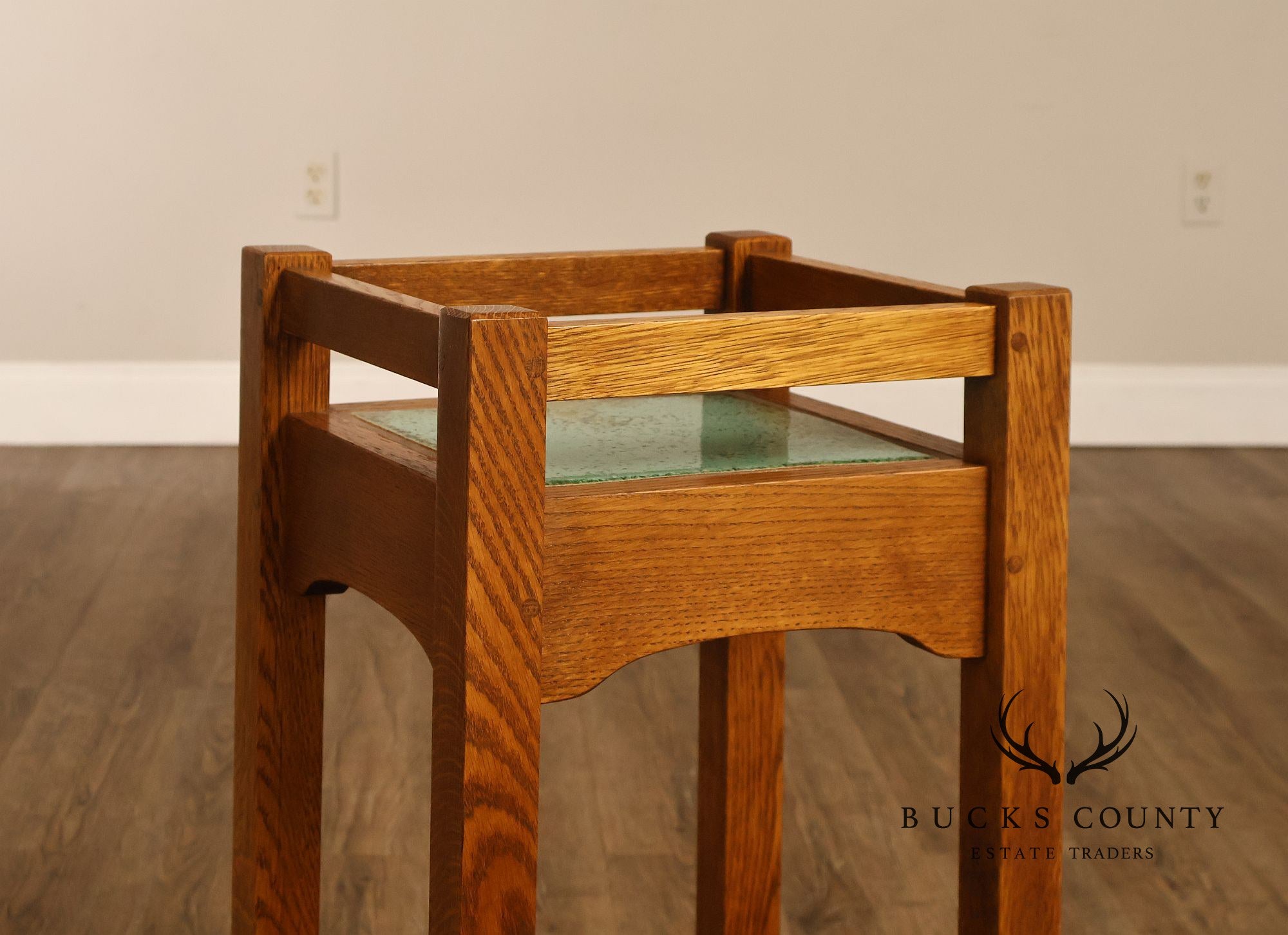 Stickley Mission Collection Oak Tile Top Plant Stand