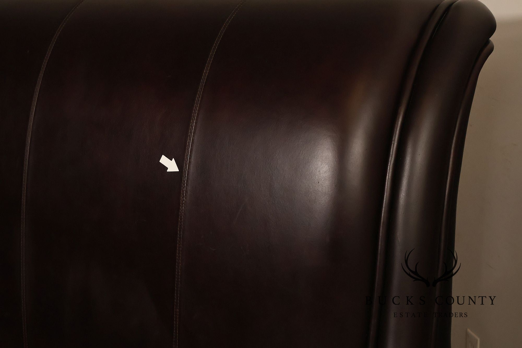 Stanley Leather King Size Sleigh Bed