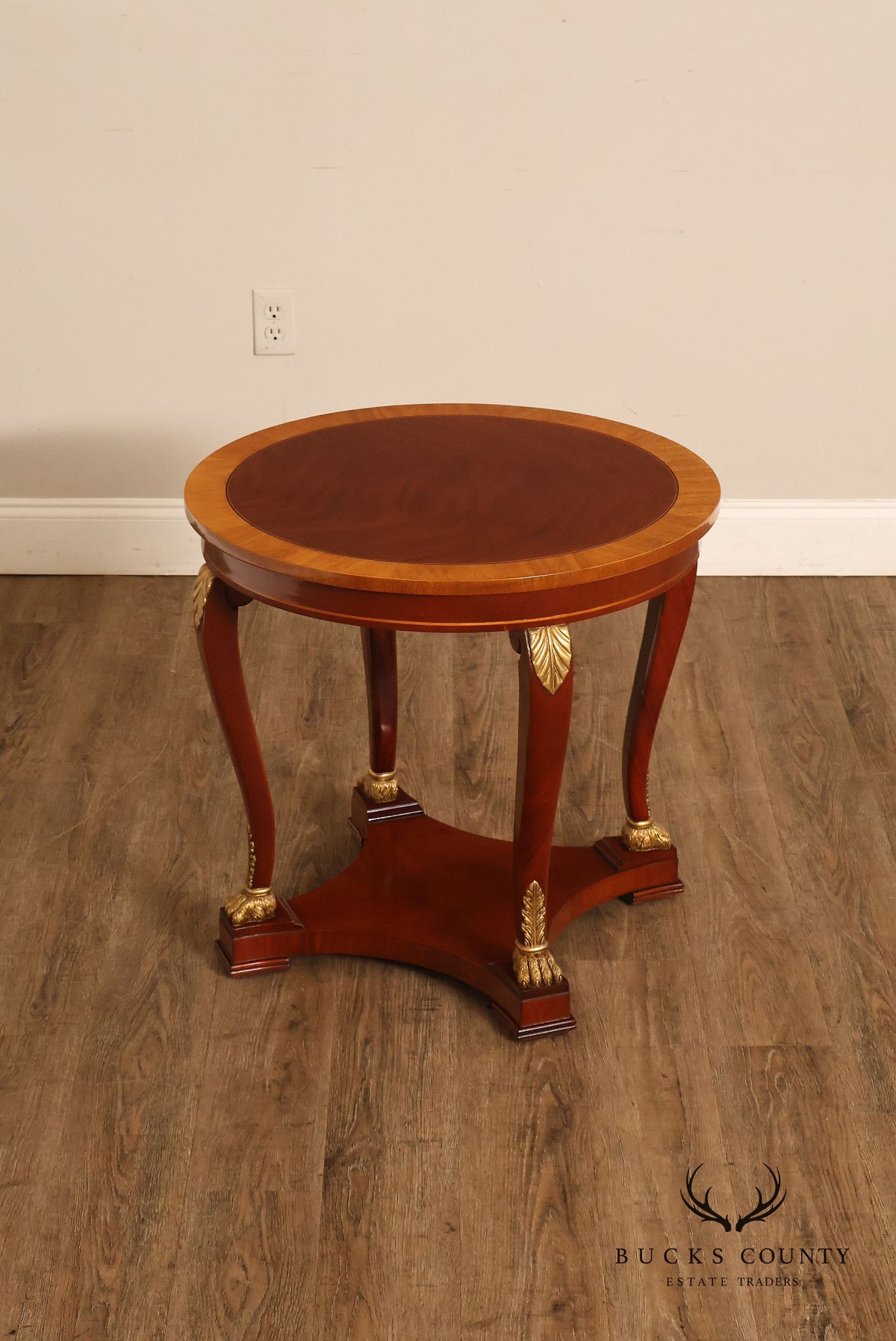 Kindel Empire Style Round Mahogany Occasional Table