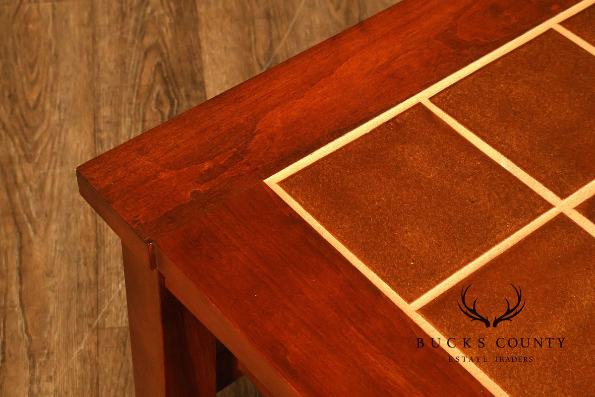 Stickley Mission Collection Cherry Tile Top Coffee Table