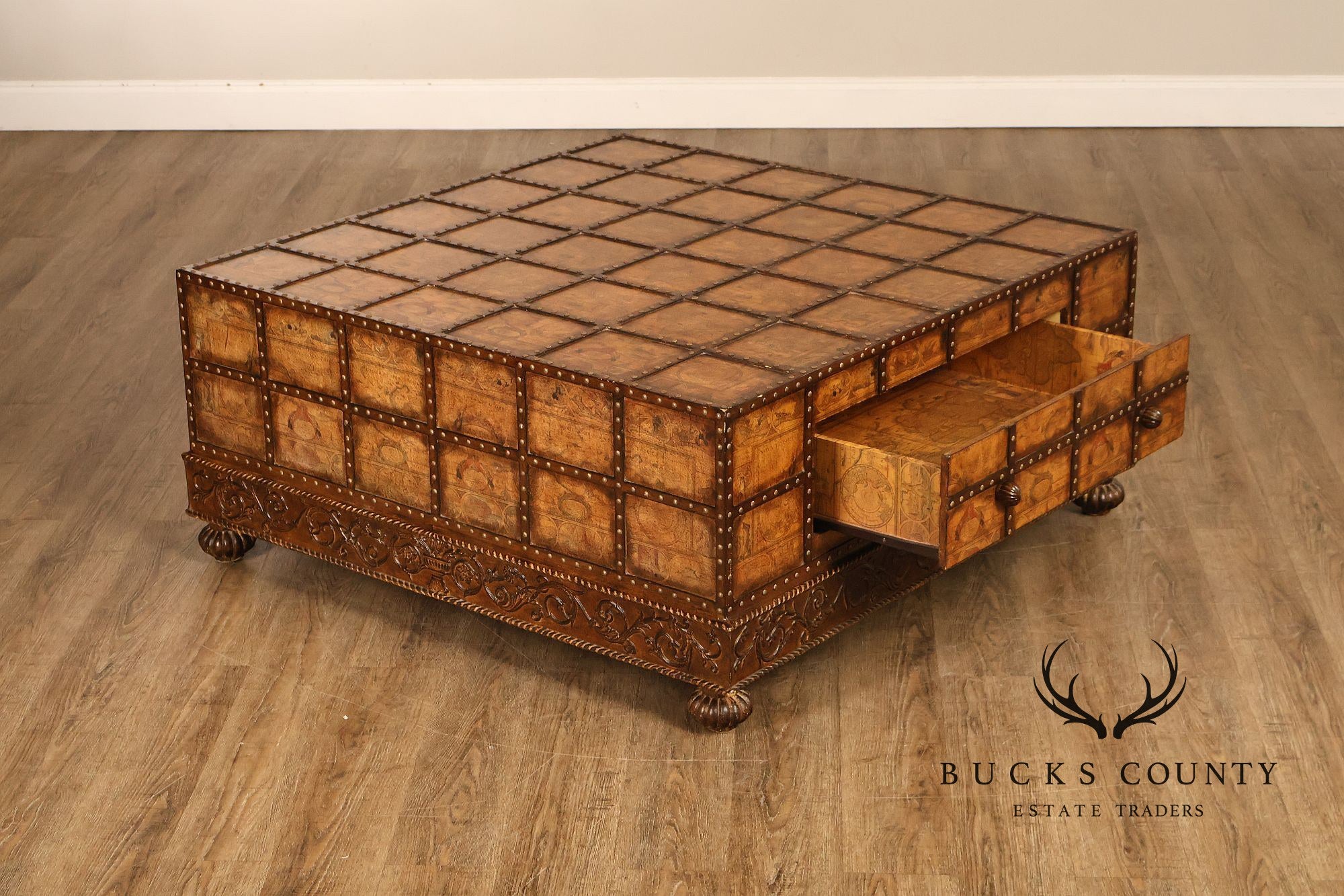 Pulaski 'Espaigne' Large Square Old World Map Storage Coffee Table