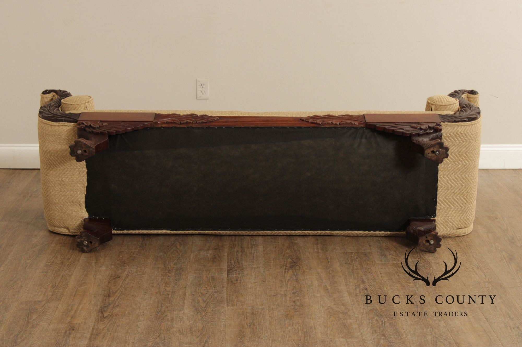 Antique American Empire Carved Mahogany Sofa