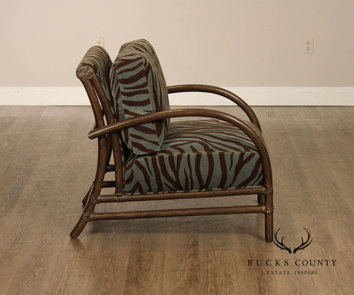McGuire Pair of 'Toscana' Rattan Lounge Chairs