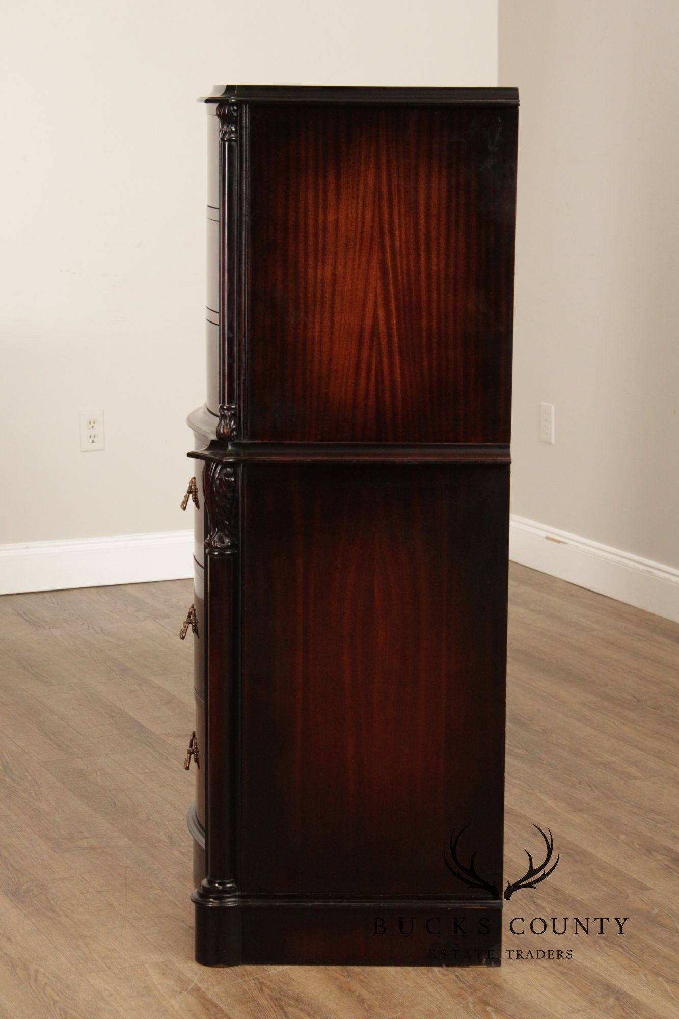 Vintage 1940s Mahogany Tall Chest