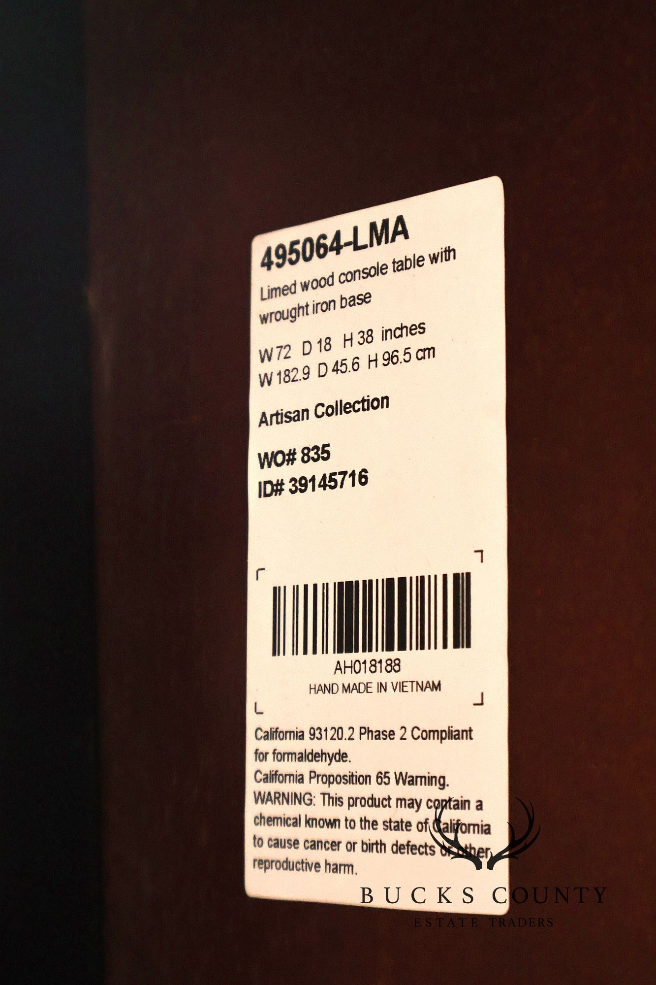 Jonathan Charles Artisan Collection Wrought Iron Console