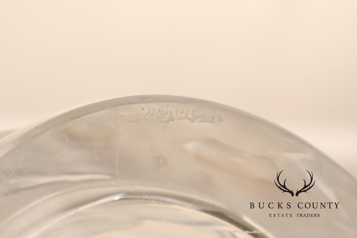 Lalique 'Ispahan' Rose Pattern Glass Vase