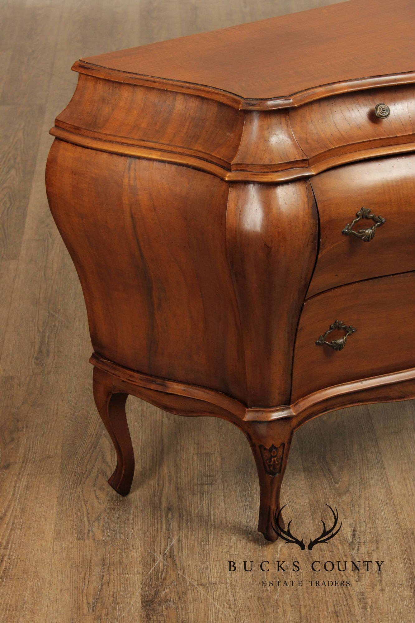 Vintage Italian Walnut Bombe Chest