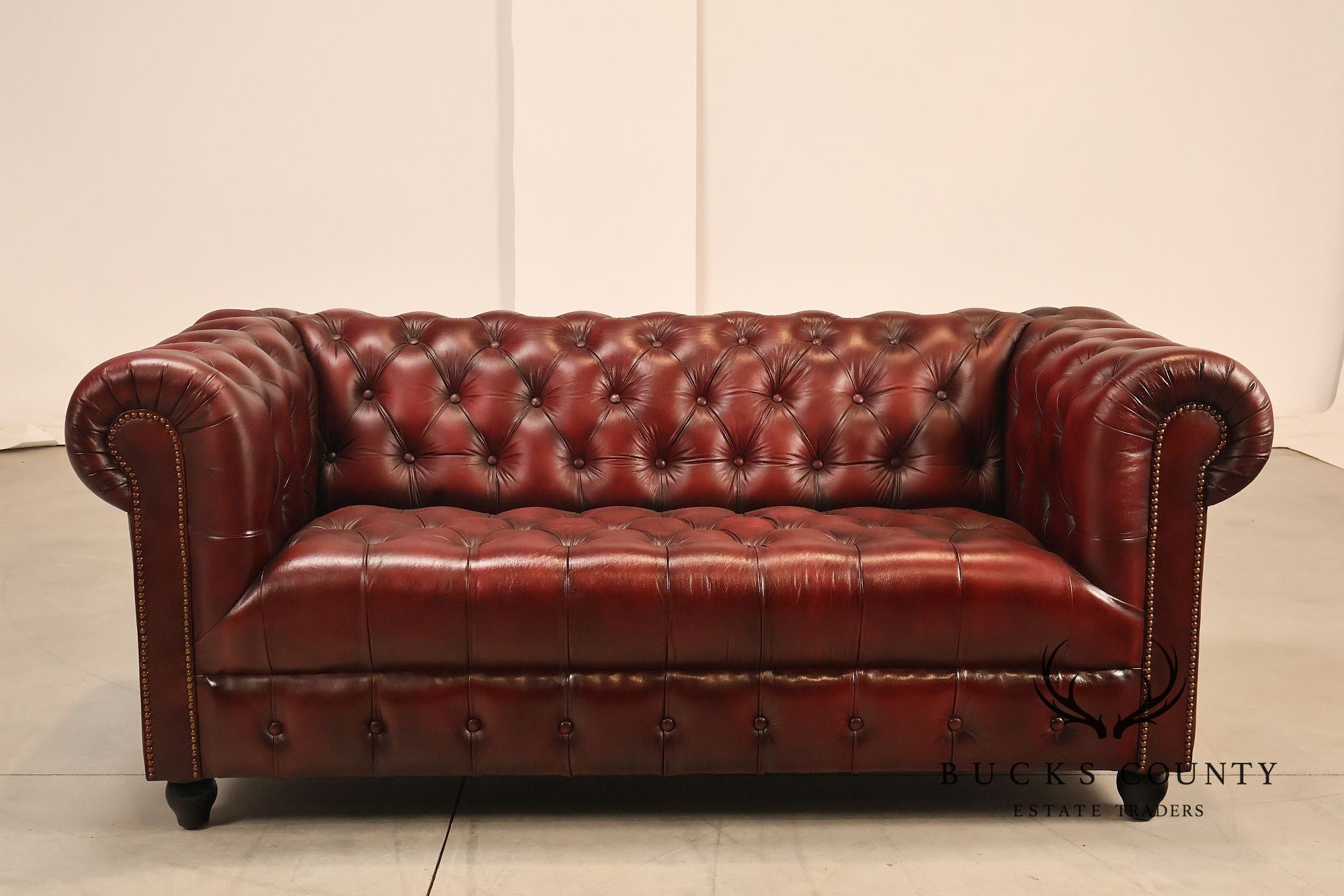 Chesterfield Style Oxford Red Leather Sofa
