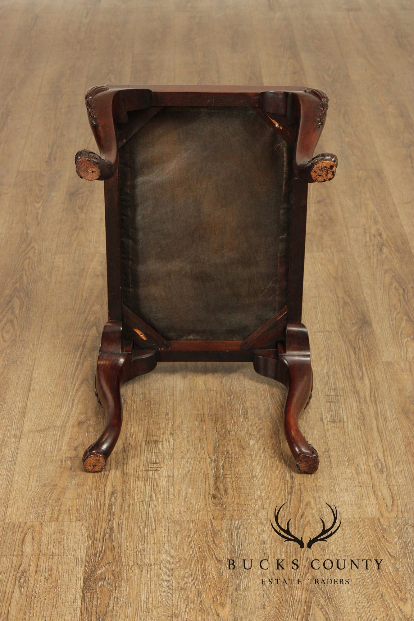 Georgian Style Carved Mahogany Stool