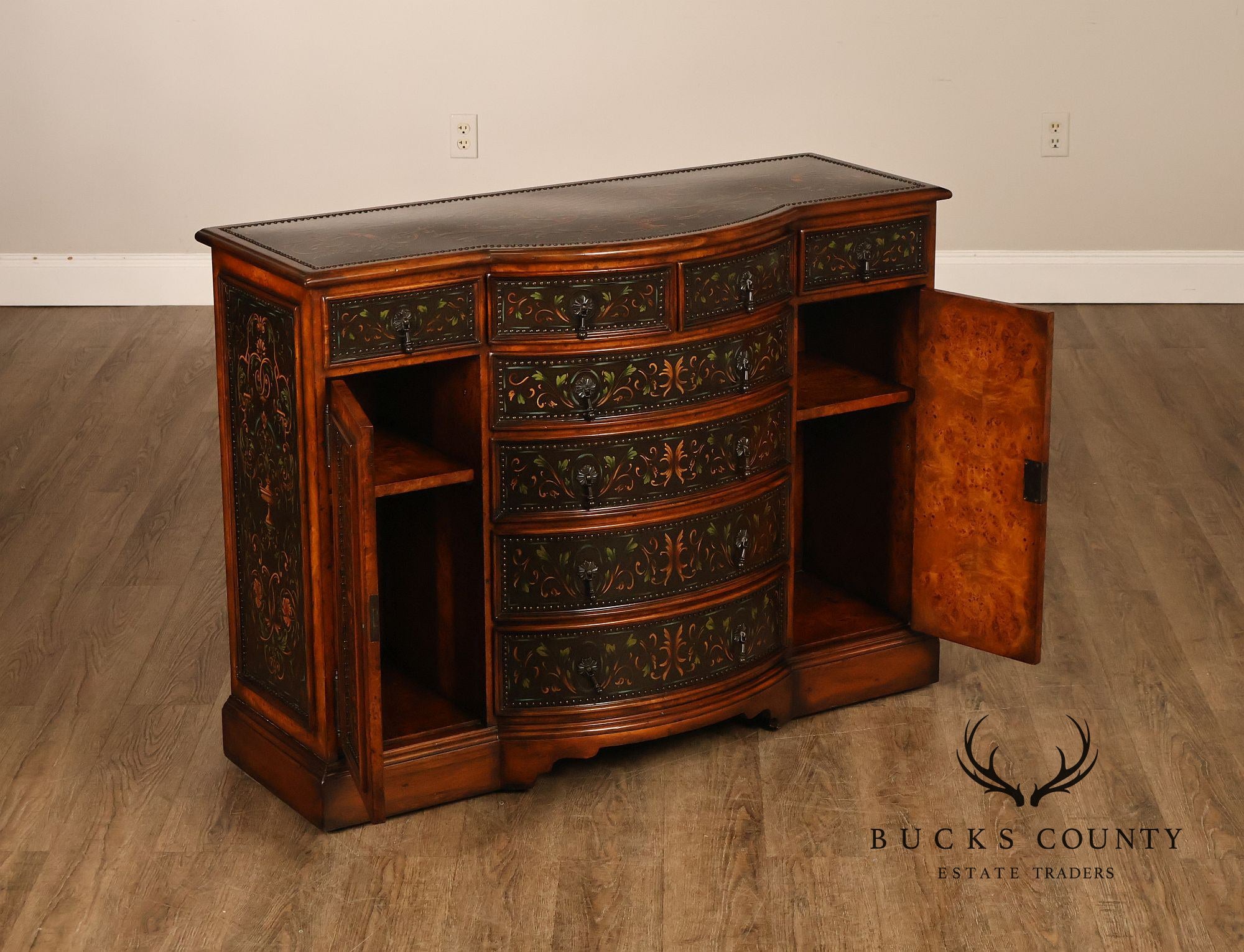 Theodore Alexander Decorated Chest With Drawers And Cabinet Doors