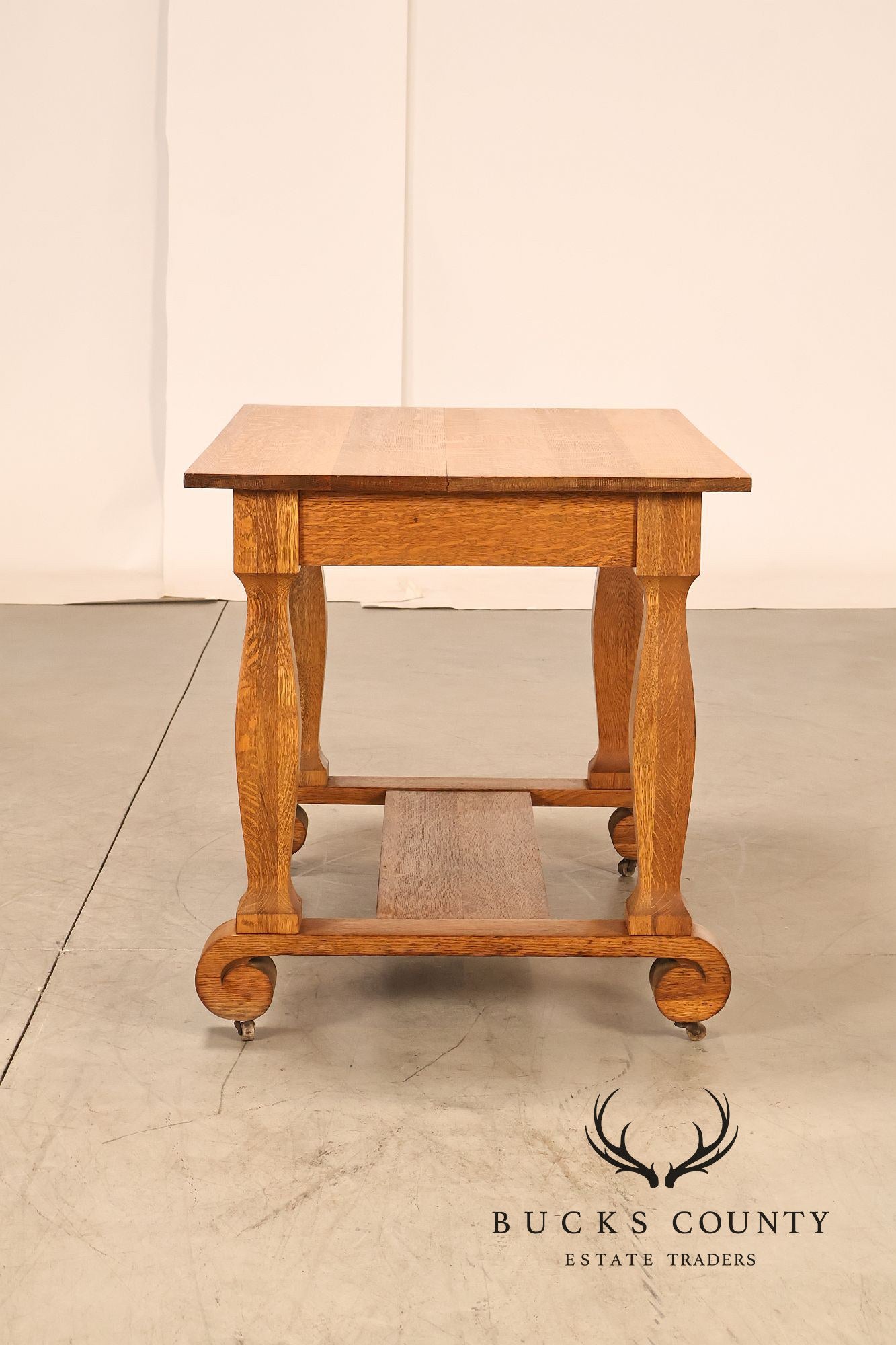 Empire Style Antique Oak Library Table