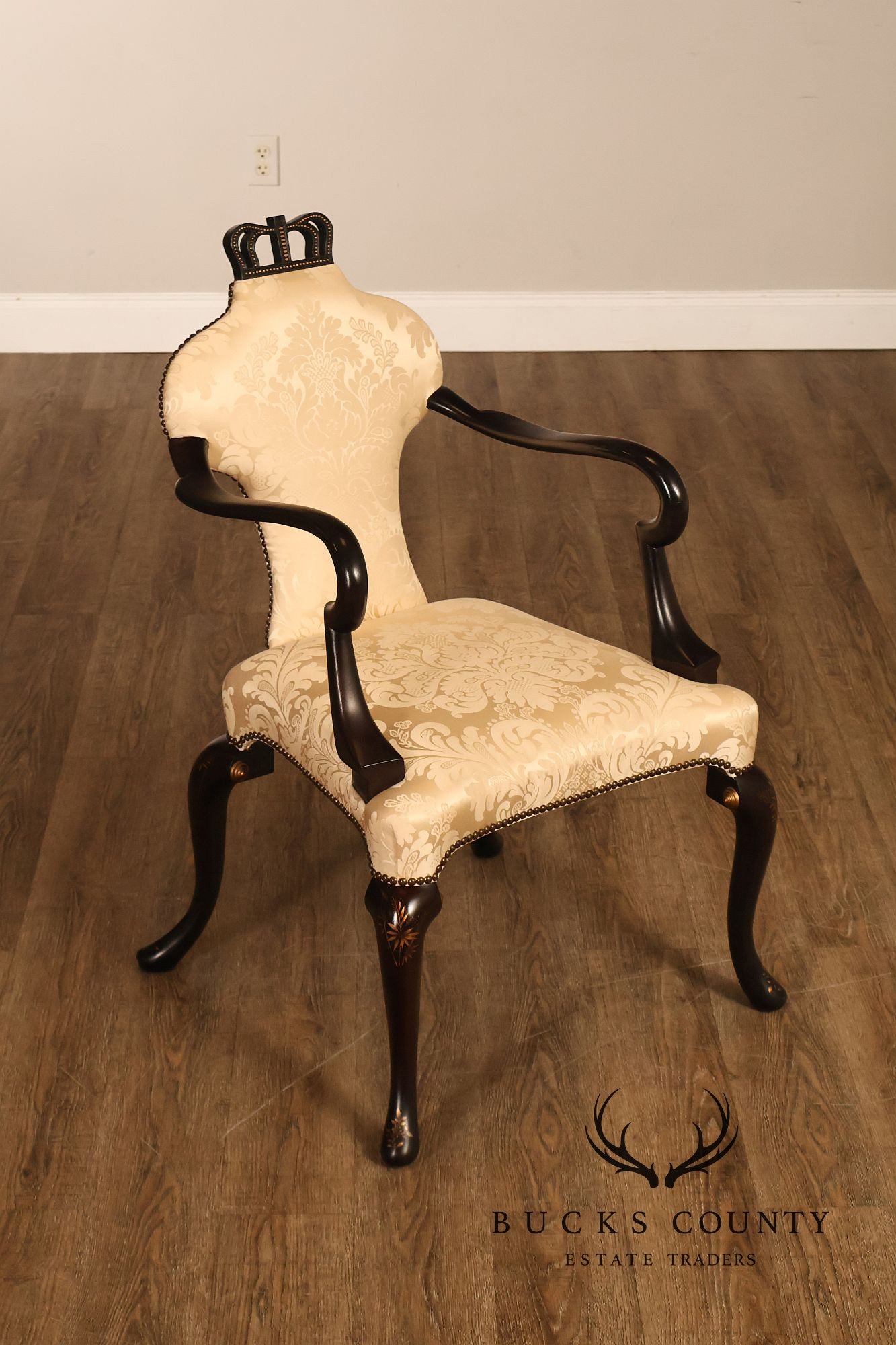 Baker Stately Homes Queen Anne Style Crown Armchair