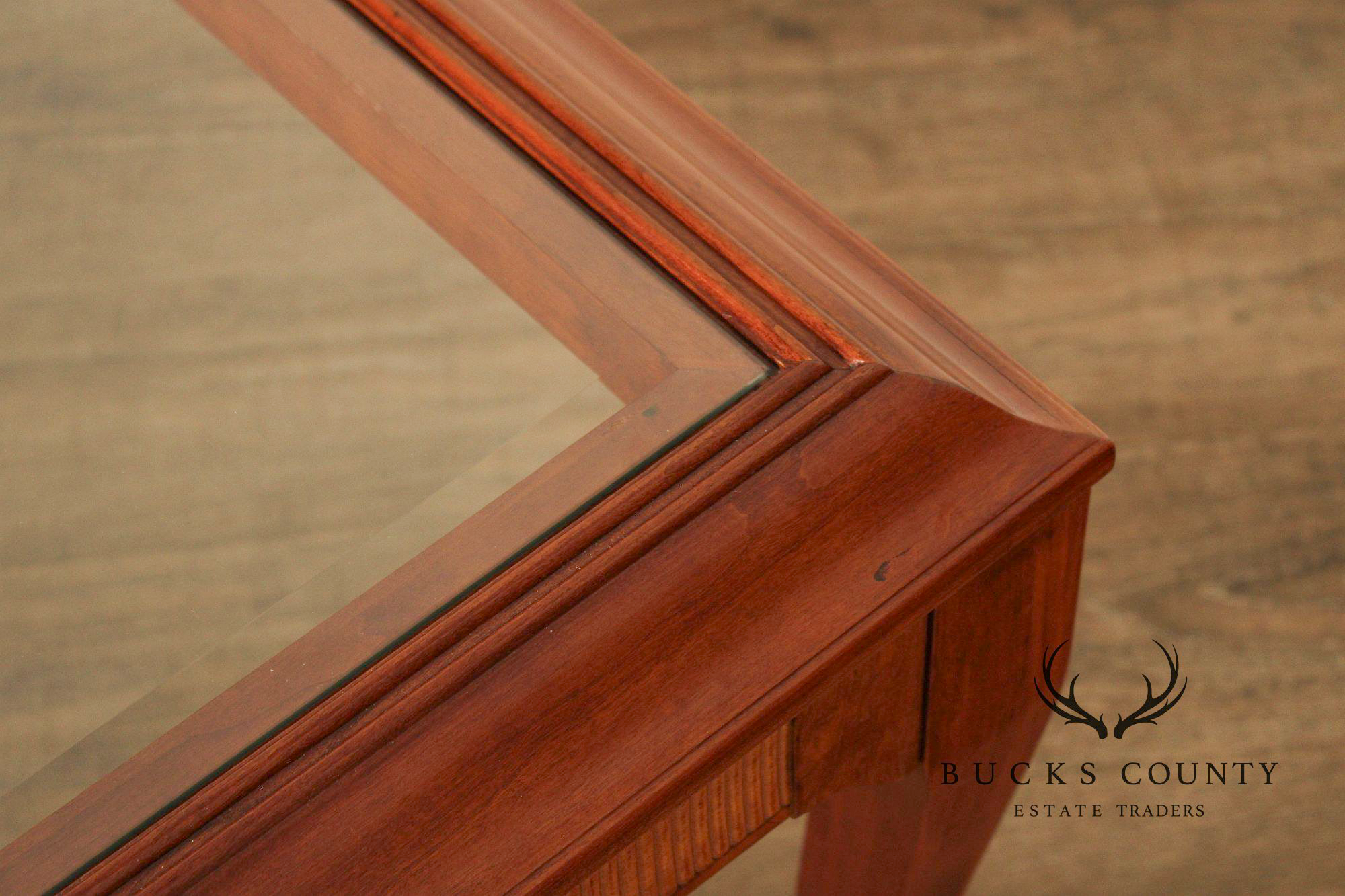 Lane Furniture Glass Top Cherry Coffee Table