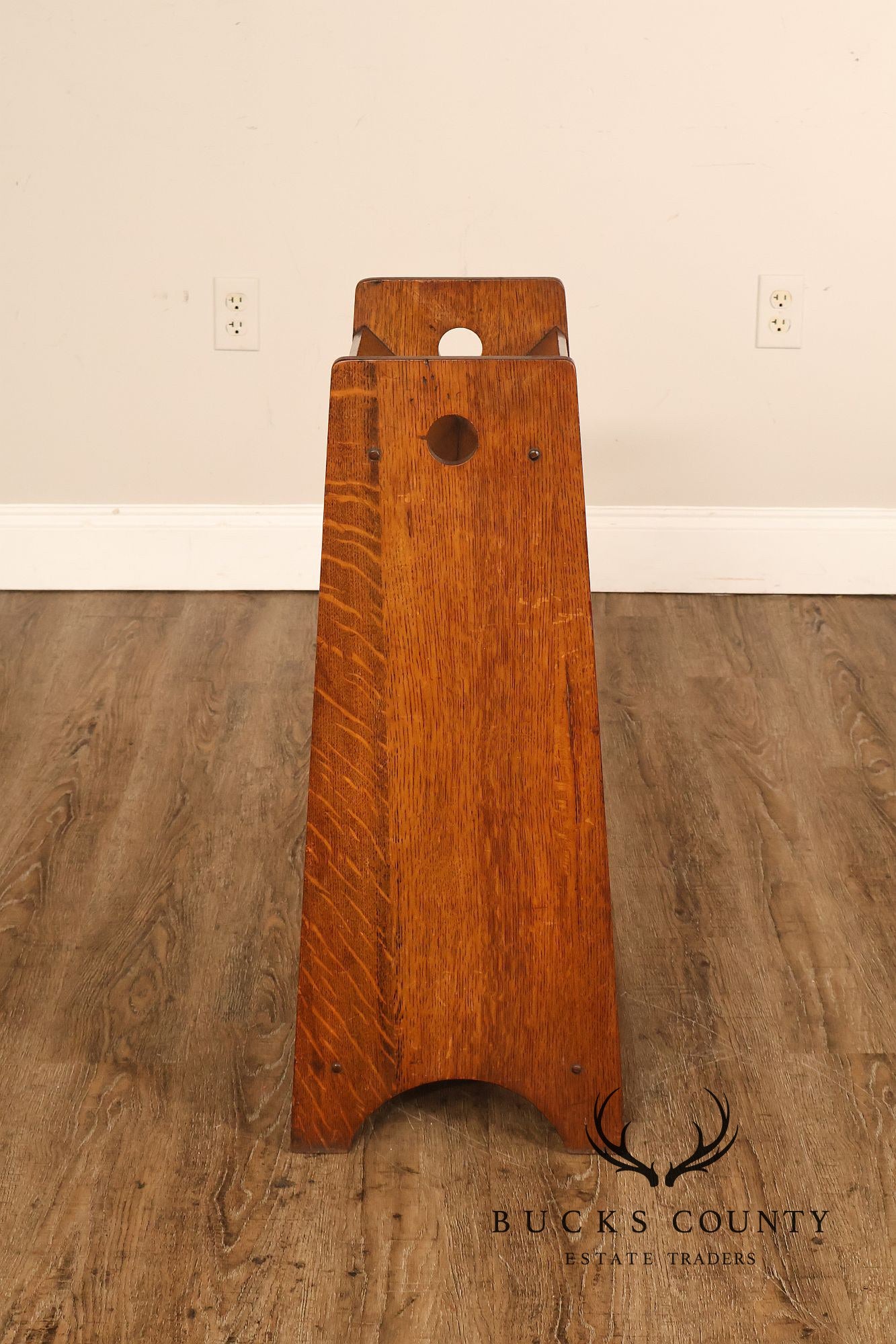 Antique Arts And Crafts Book Trough Magazine Stand