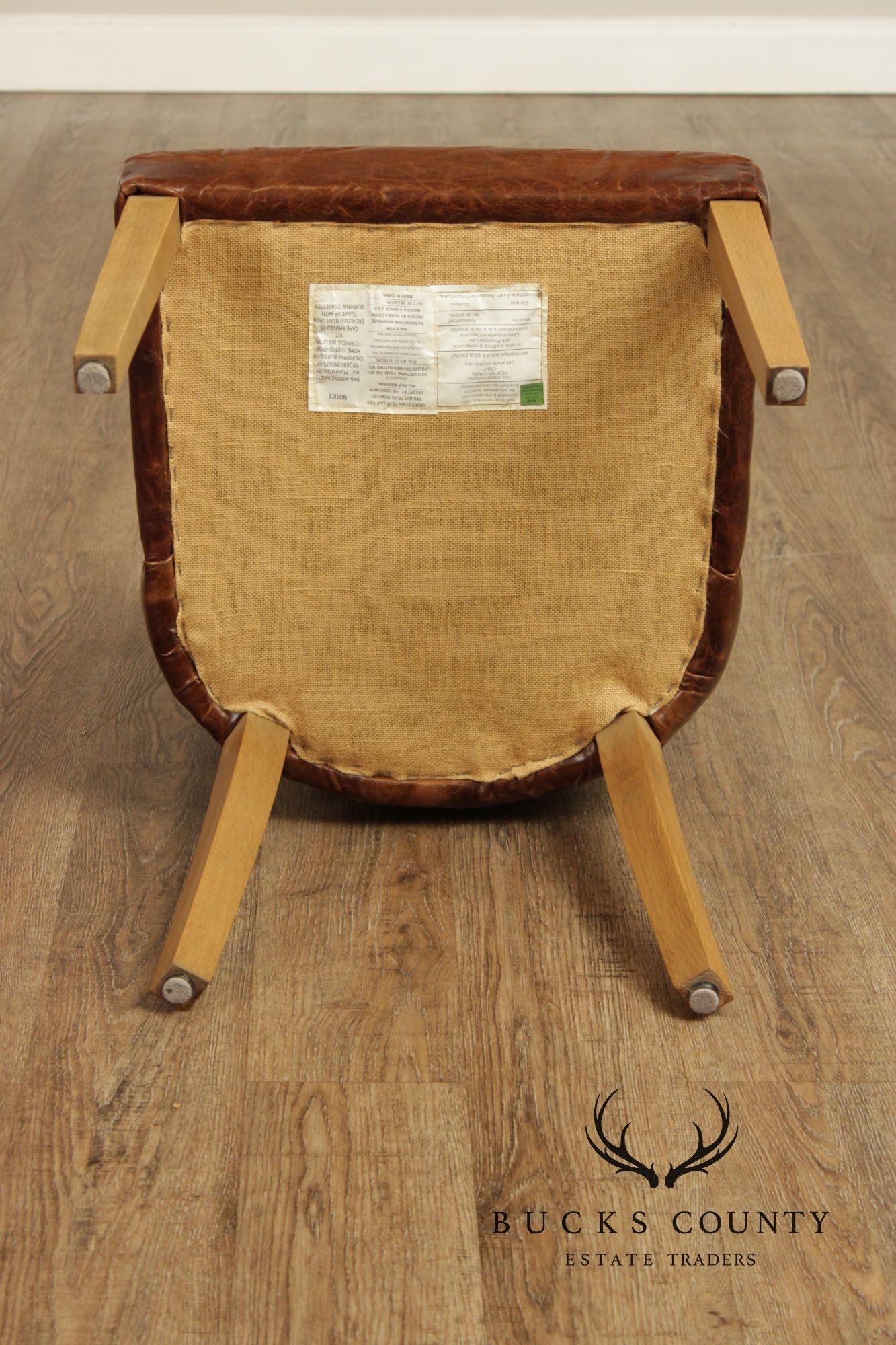 Restoration Hardware French Style Set of Four Leather Dining Chairs