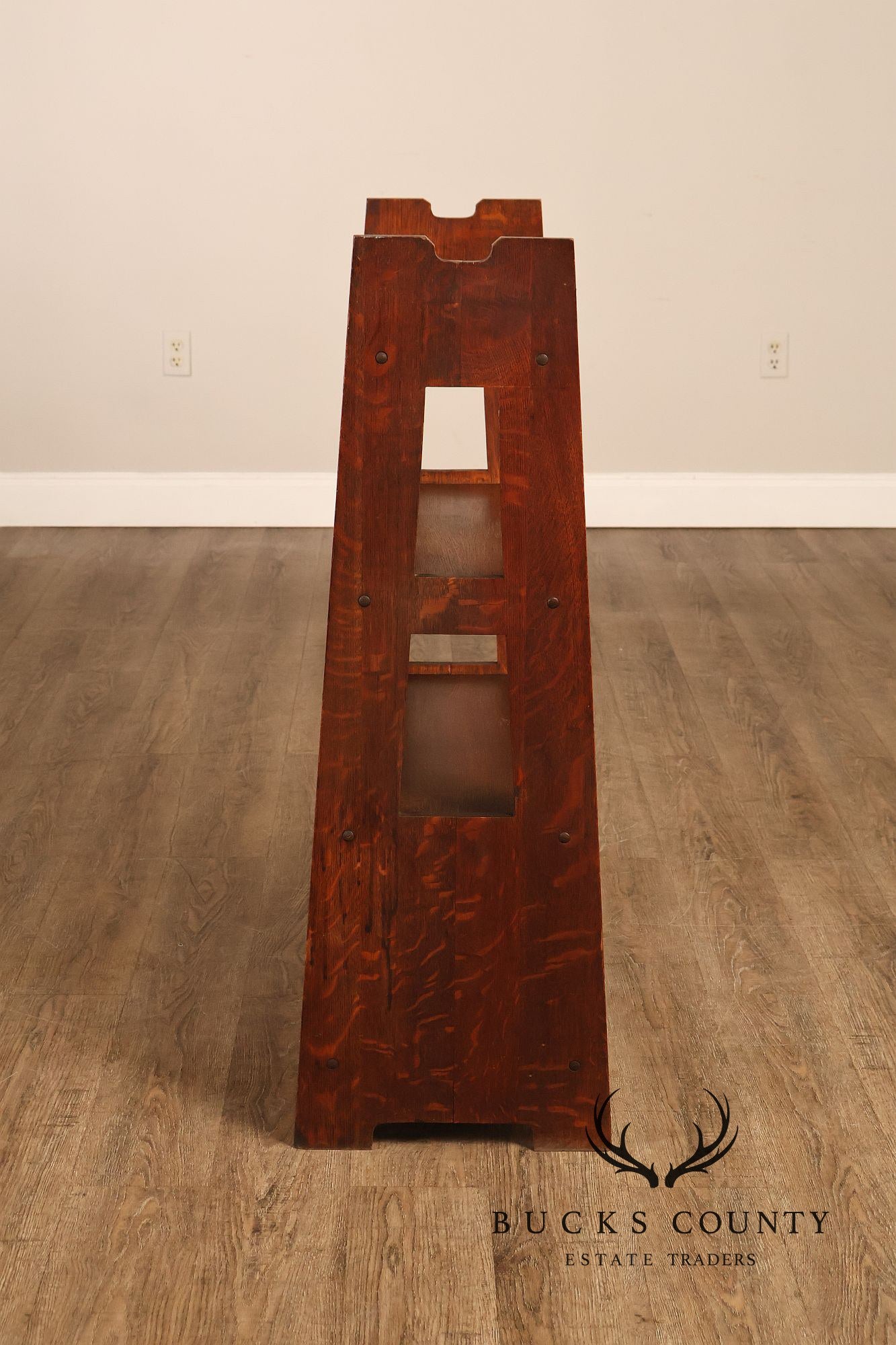 Antique Grand Rapids Arts And Crafts Oak Magazine Stand