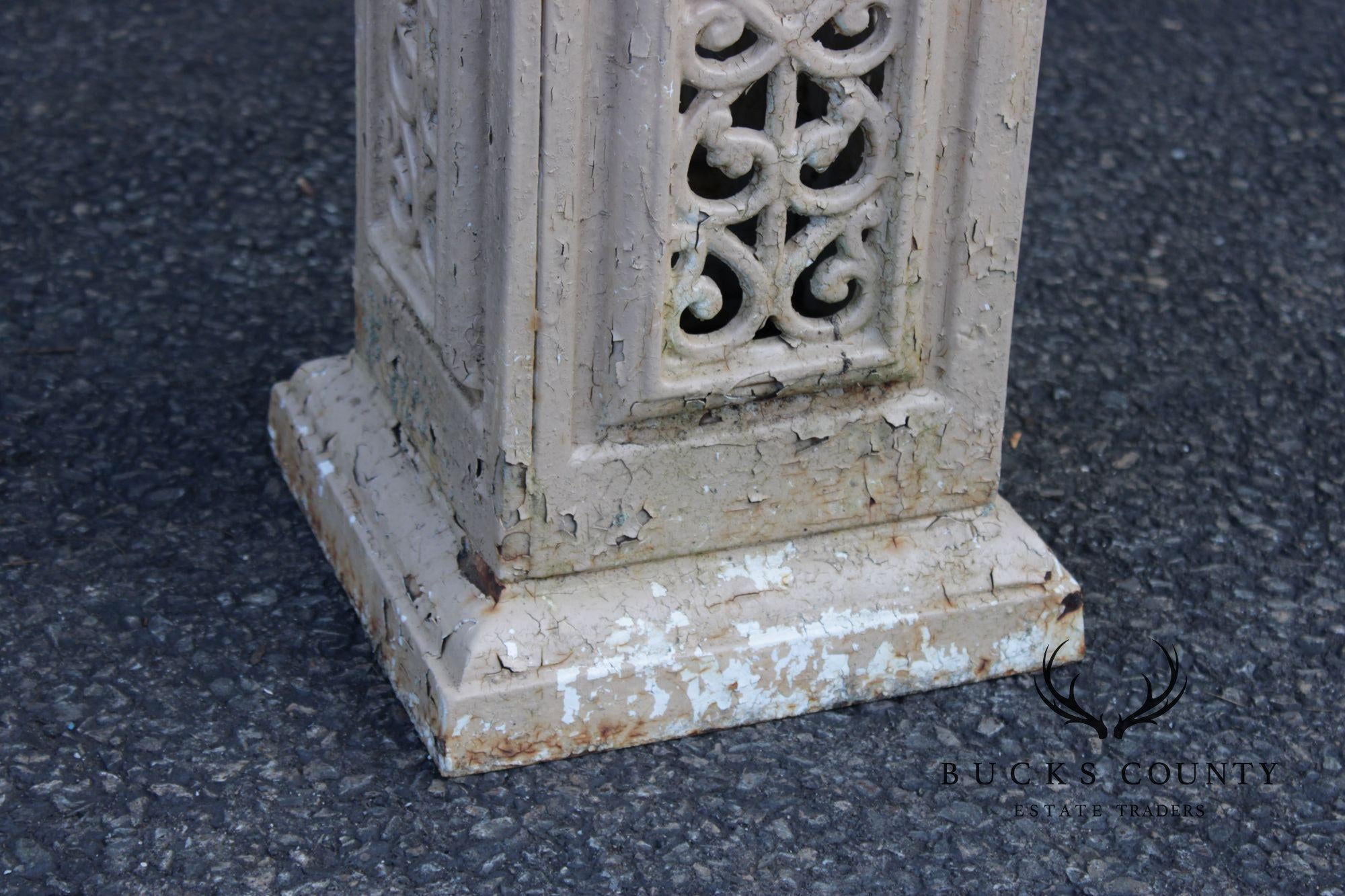 Antique Cast Iron Garden Urn on Pedestal