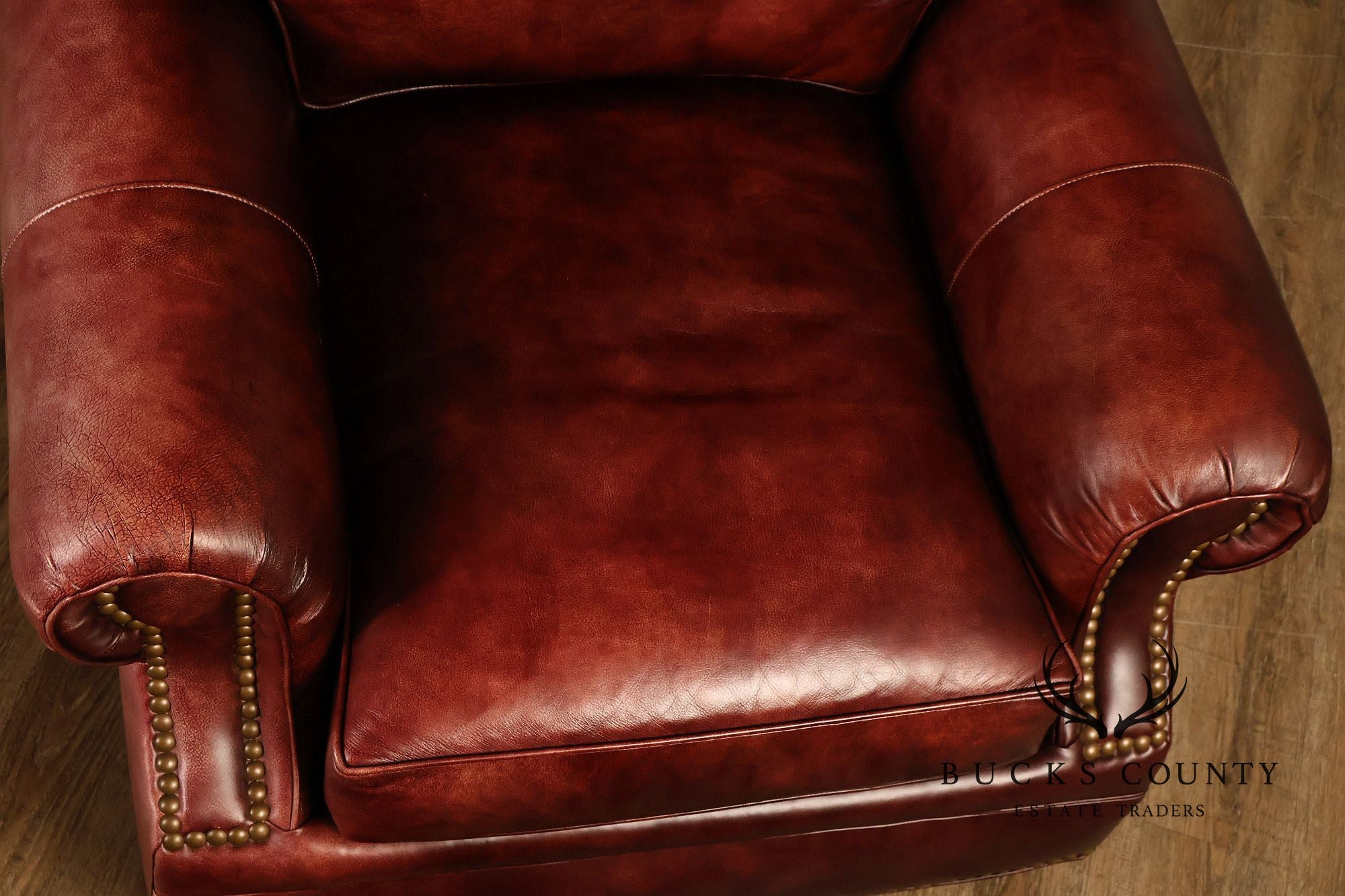 Hancock & Moore Pair of Red Leather 'Clivedon' Armchairs