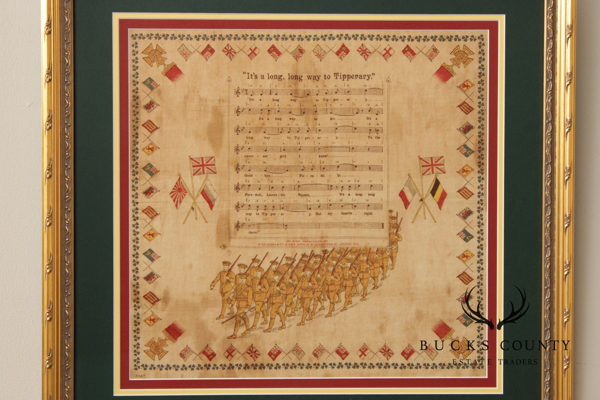 World War I Era Framed Handkerchief