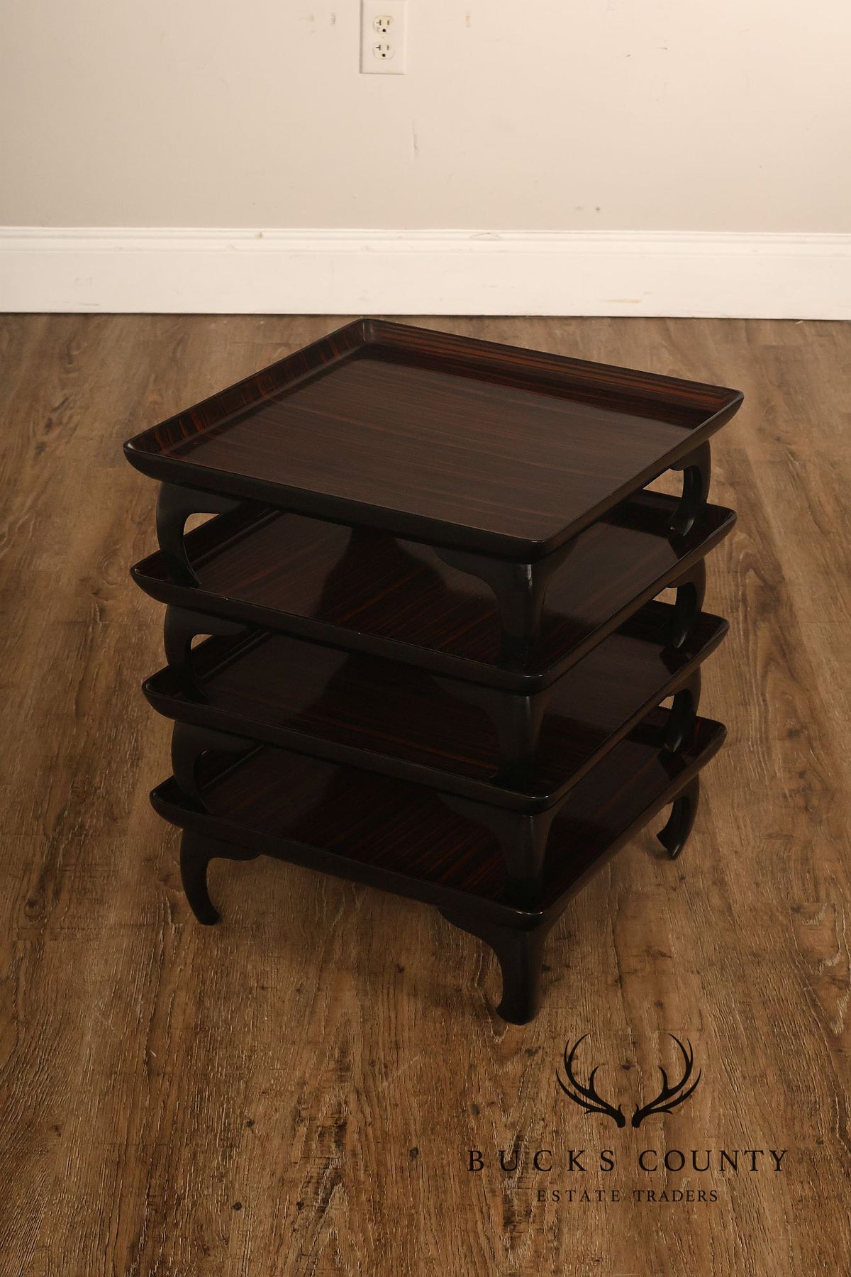 Ming Style Tiered Macassar Ebony Stacking Side Tables