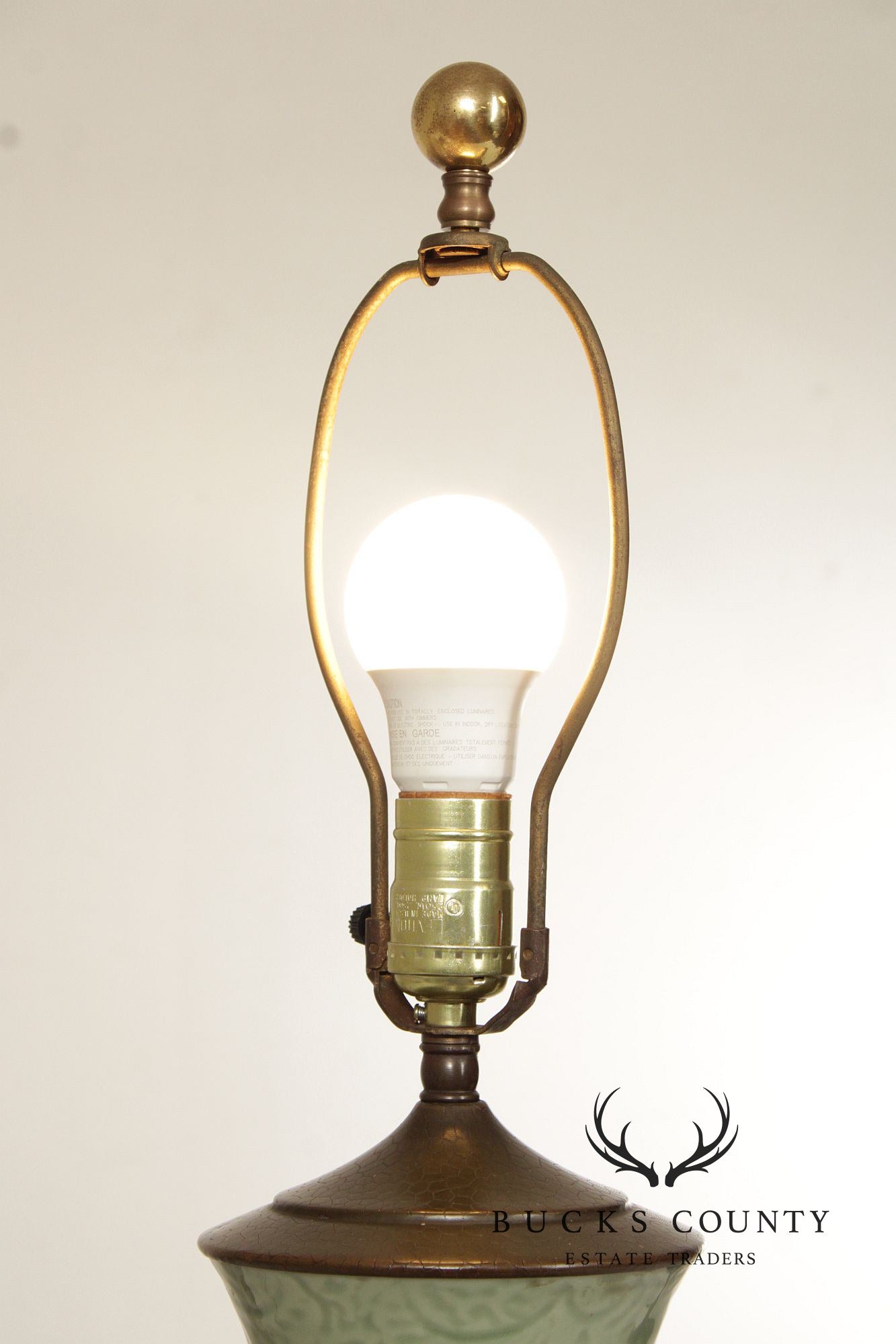 Asian Style Celadon Glazed Table Lamp