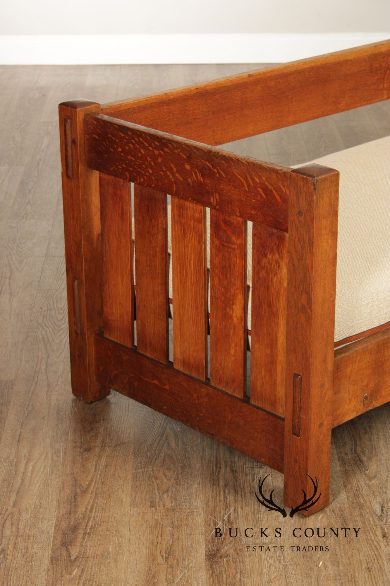 Gustav Stickley Mission Oak Even Arm Settle Sofa