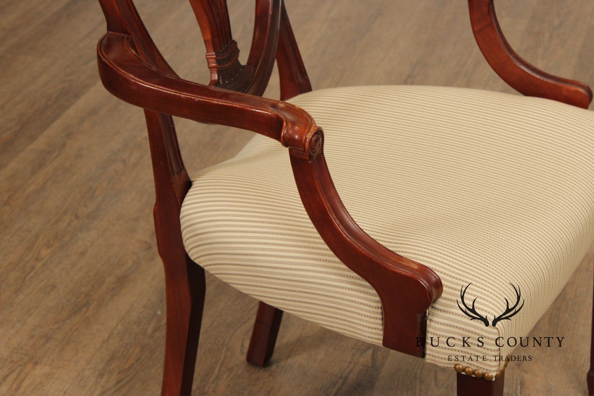 Baker Hepplewhite Style Set of Eight Mahogany Dining Chairs