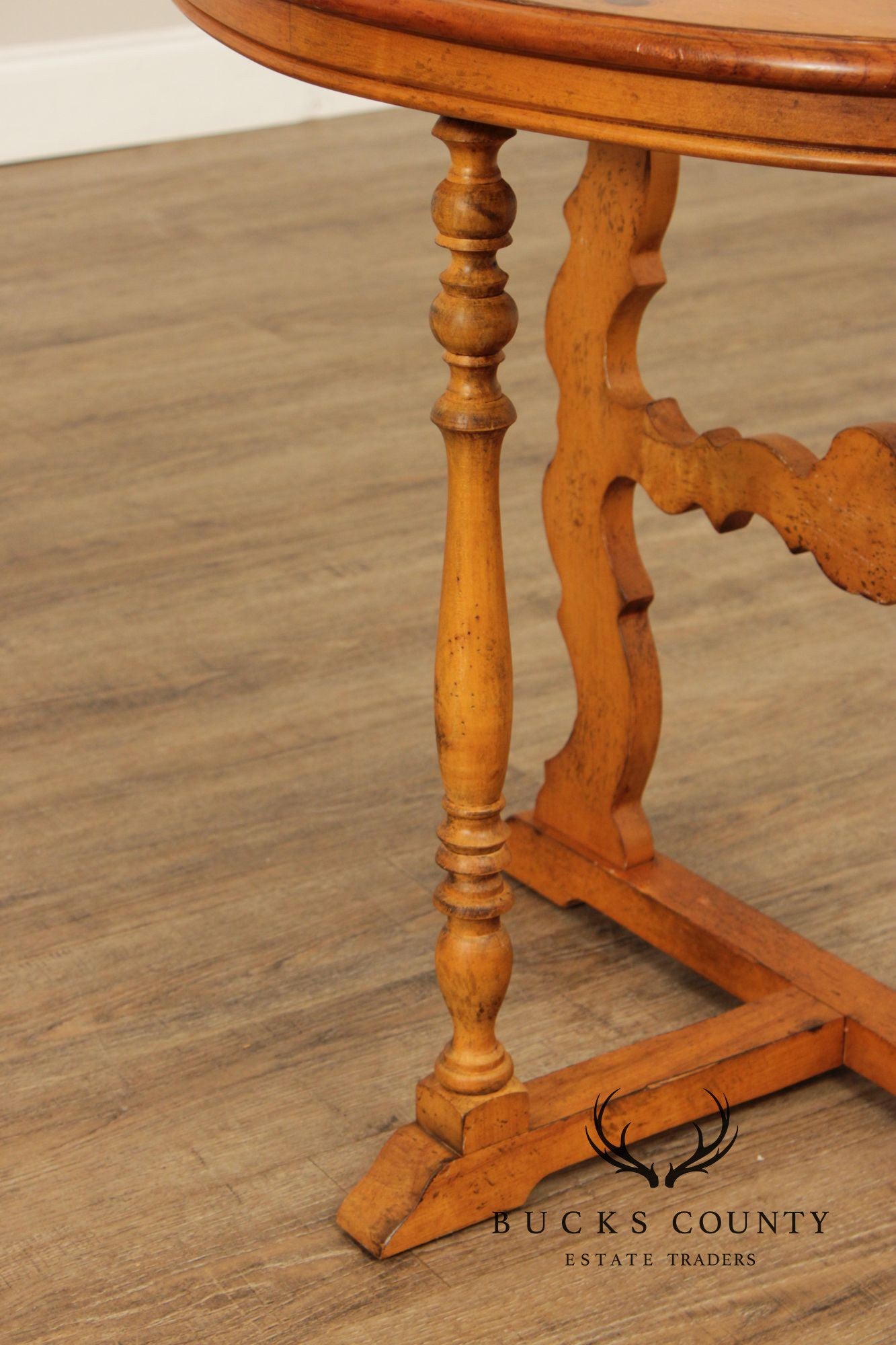 Spanish Baroque Style Pine Demilune Hall Table