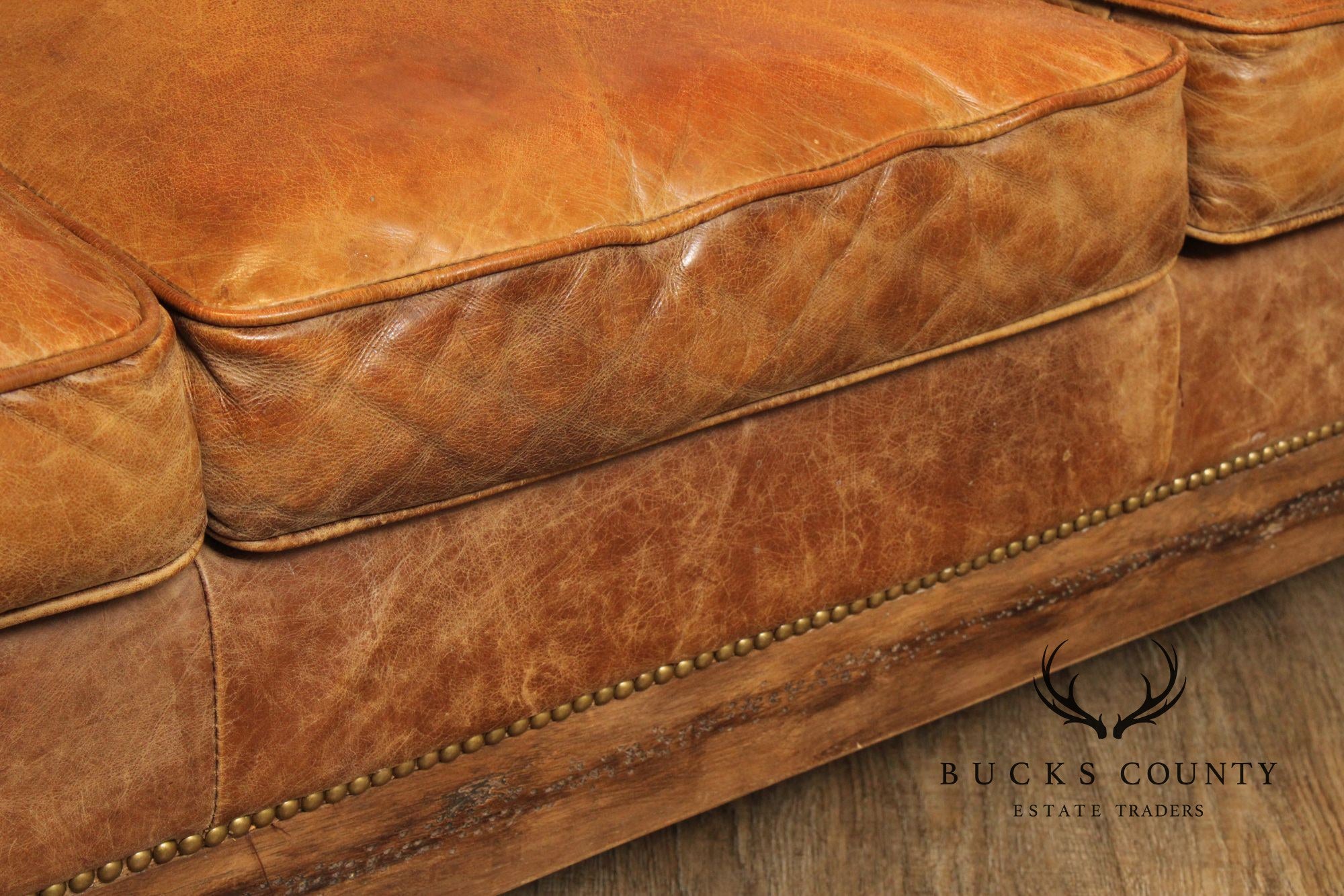 MOE'S HOME COLLECTION DARLINGTON RUSTIC LEATHER SOFA