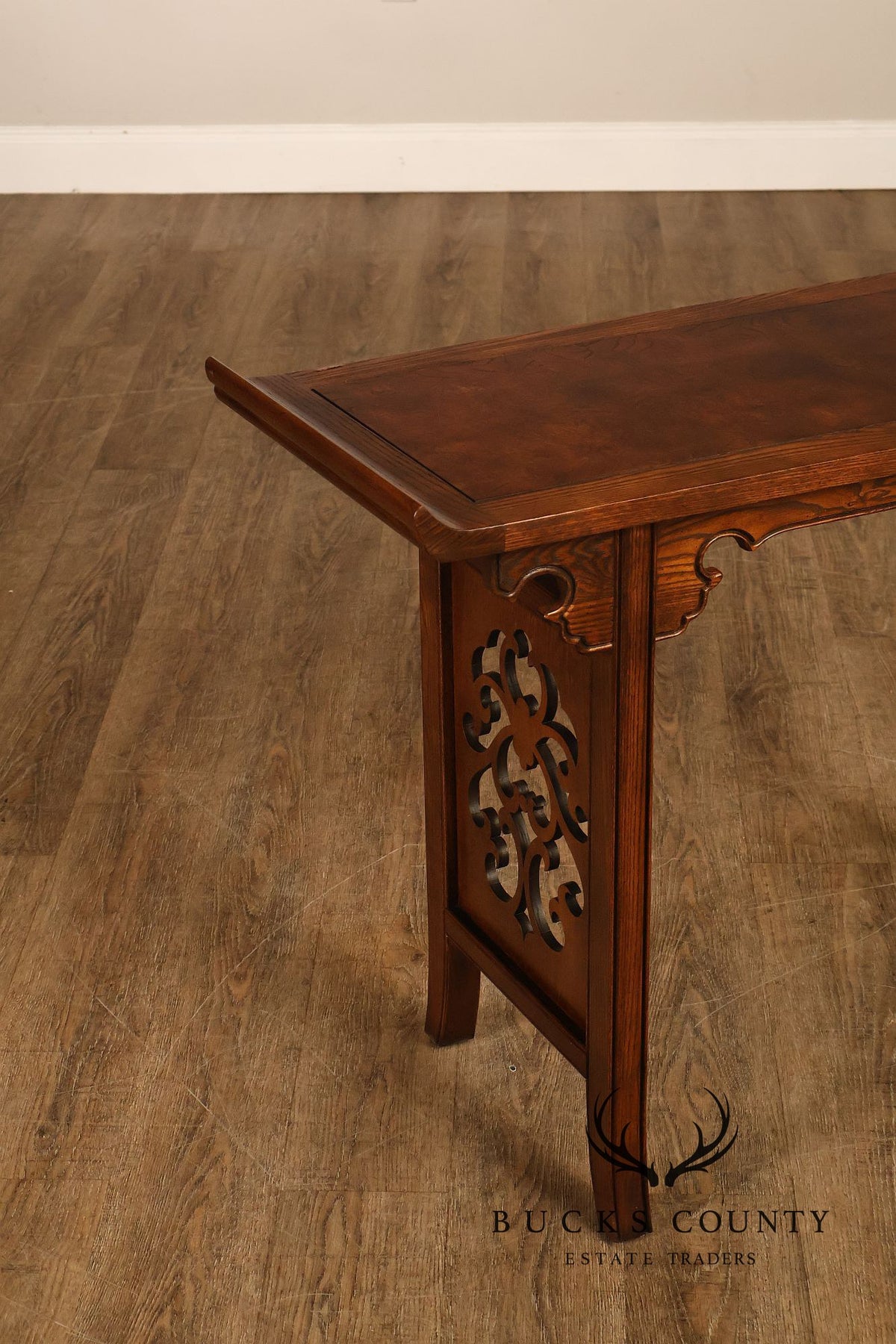 Baker Asian Style Oak Altar Console Table